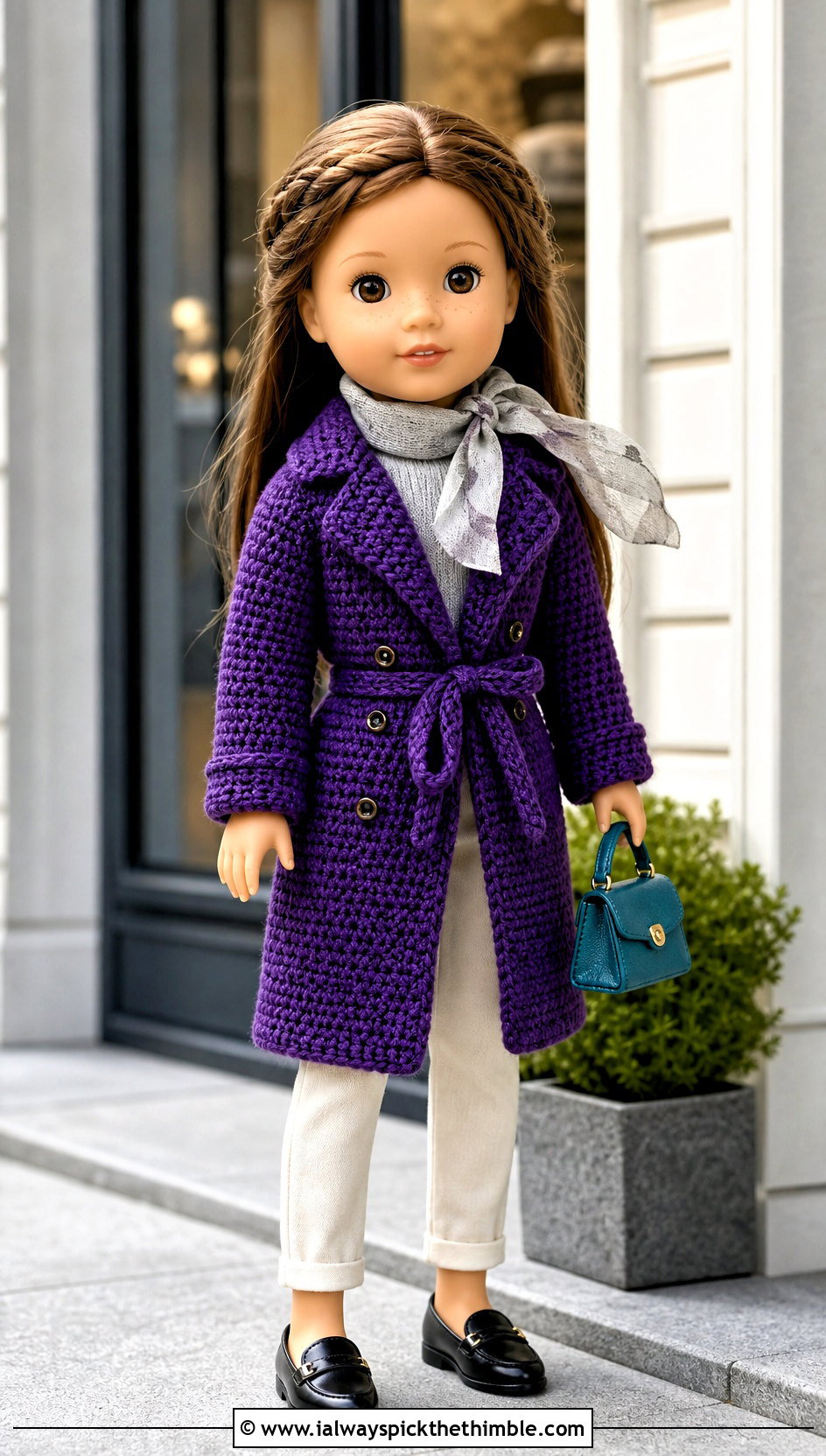 Crochet Trench Coat With Turtleneck - 15 Crochet Wellie Wishers Doll Clothes and outfit ideas