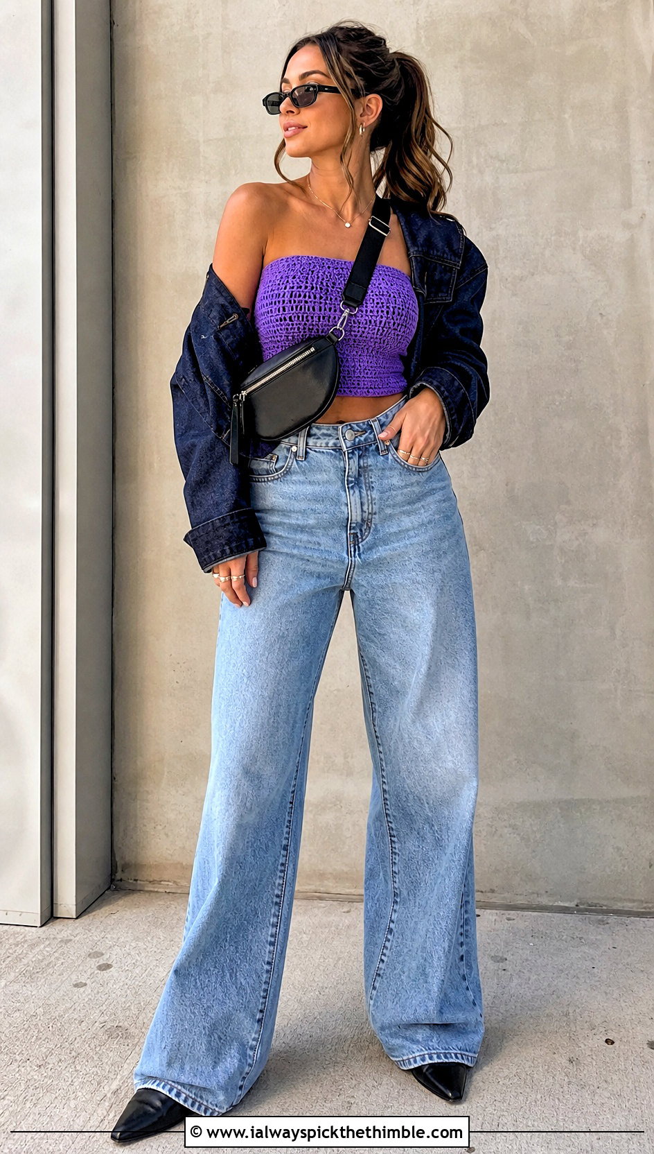 Crochet Tube Top With Baggy Jeans - 20 Edgy Crochet Clothes and outfit ideas
