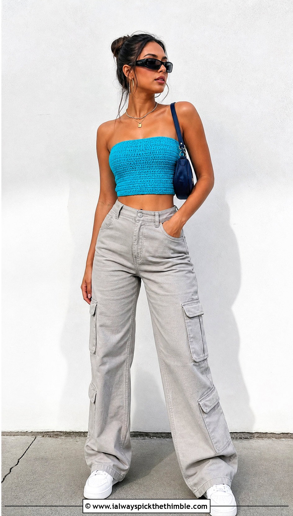 Crochet Tube Top With Cargo Pants - 20 cute crochet summer clothes and outfit ideas