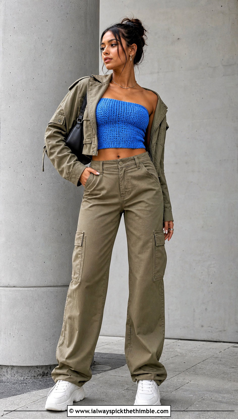 Crochet Tube Top With Cargo Pants And Trainers - 25 cute crochet clothes and outfit ideas