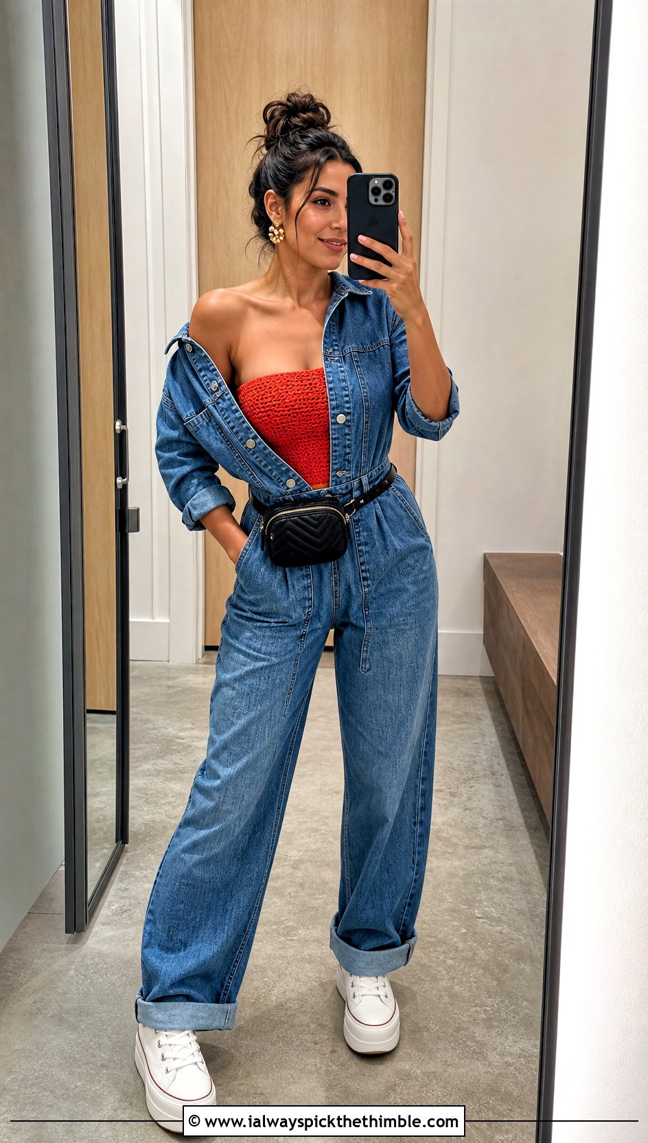Crochet Tube Top With Denim Jumpsuit - 15 crochet tops on hangers outfit ideas