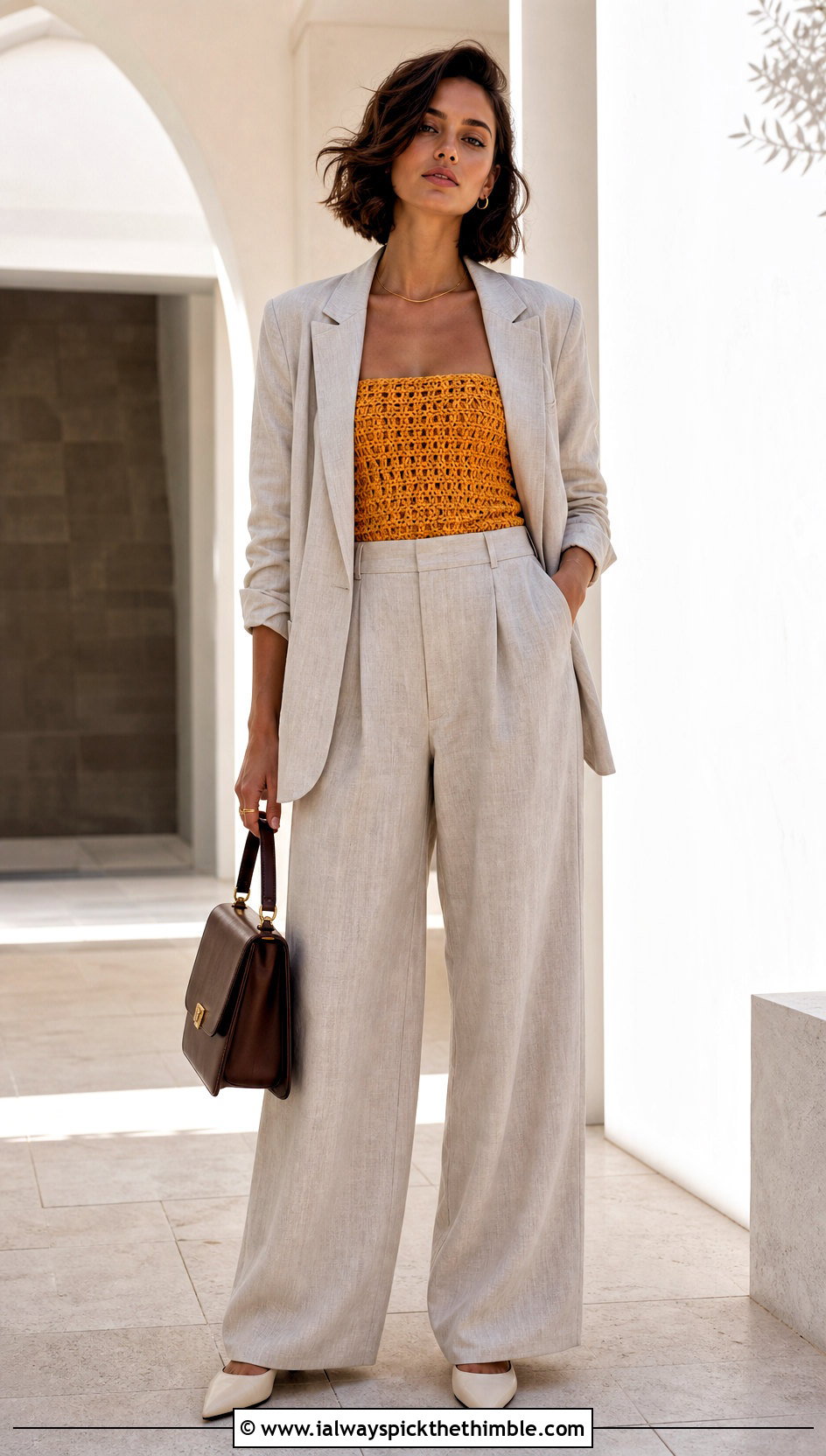 Crochet Tube Top With Linen Suit - 25 crochet summer top outfit ideas
