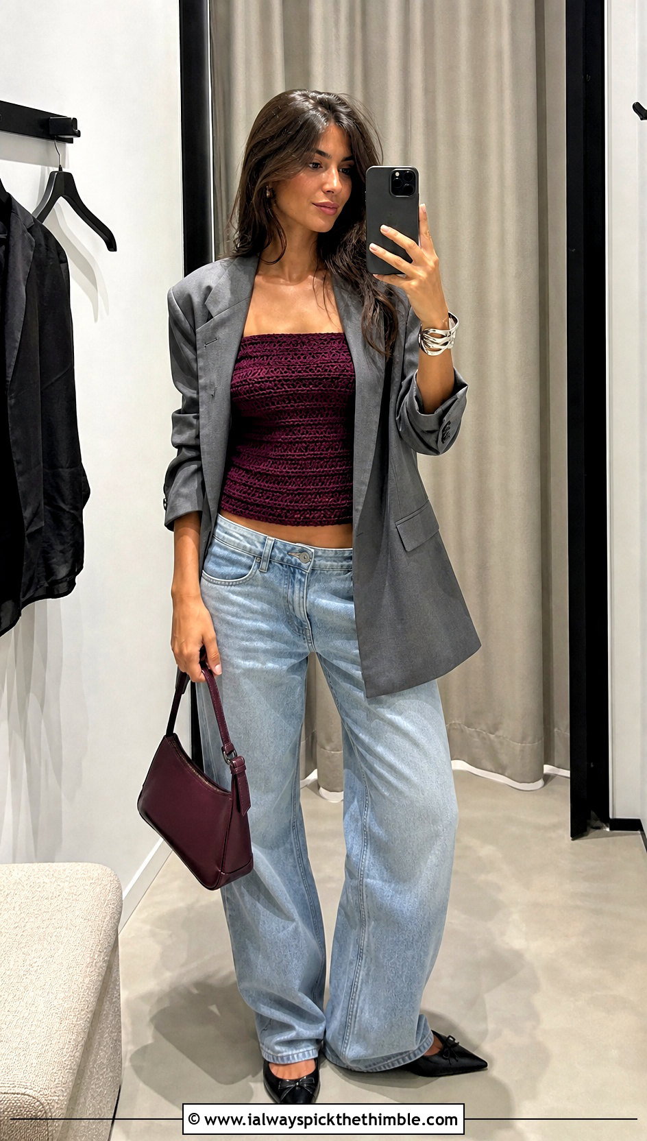 Crochet Tube Top With Oversized Blazer - 25 colorful crochet top outfit ideas
