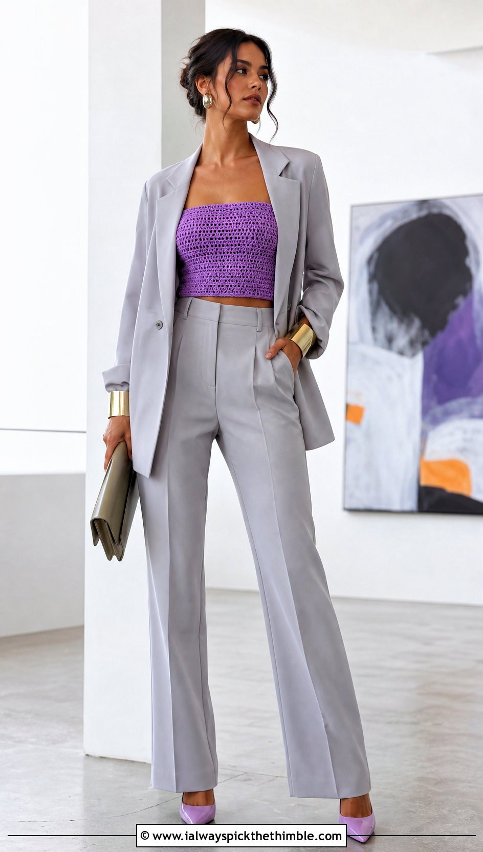 Crochet Tube Top With Oversized Blazer - 25 crochet going out top outfit ideas