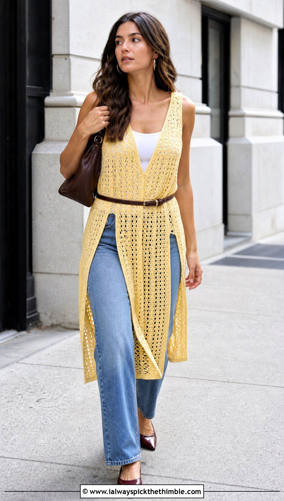 Crochet Tunic Dress With Straight Leg Jeans - 15 Diy Crochet Dress Ideas