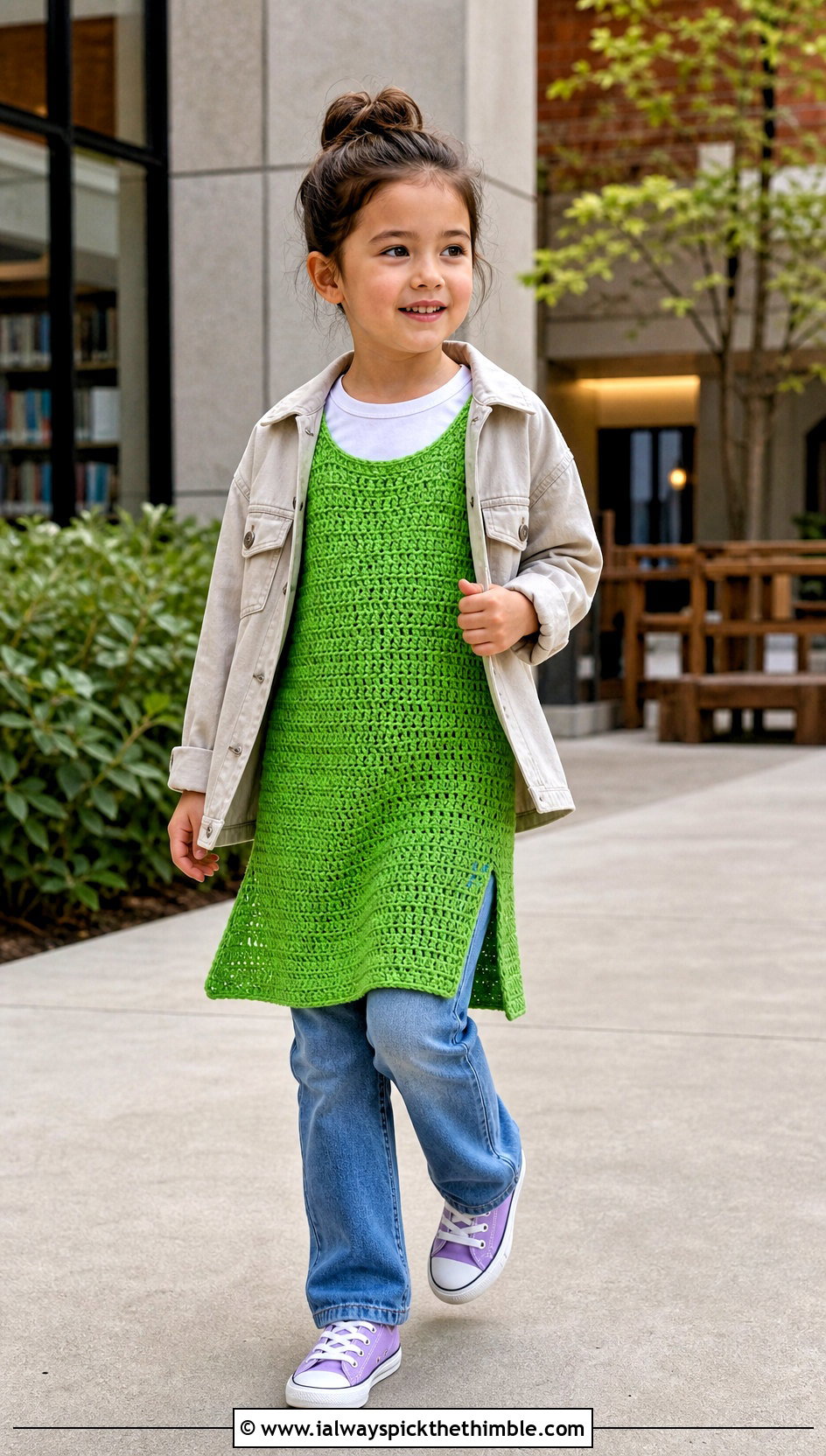 Crochet Tunic Dress With Straight Leg Jeans - 15 5T Crochet Dress outfit ideas