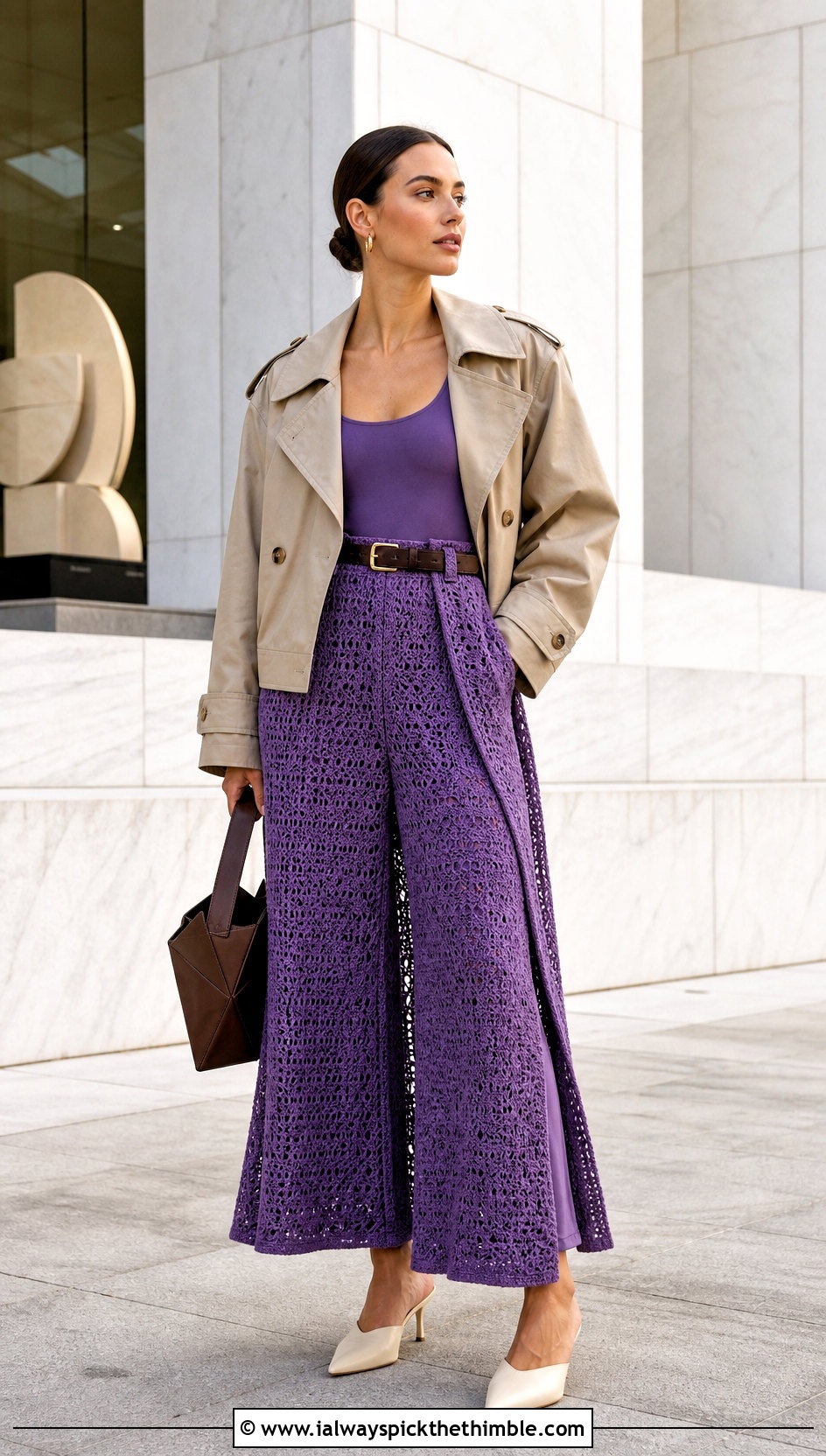 Crochet Tunic Top And Culotte Set - 20 crochet top and bottom set outfit ideas