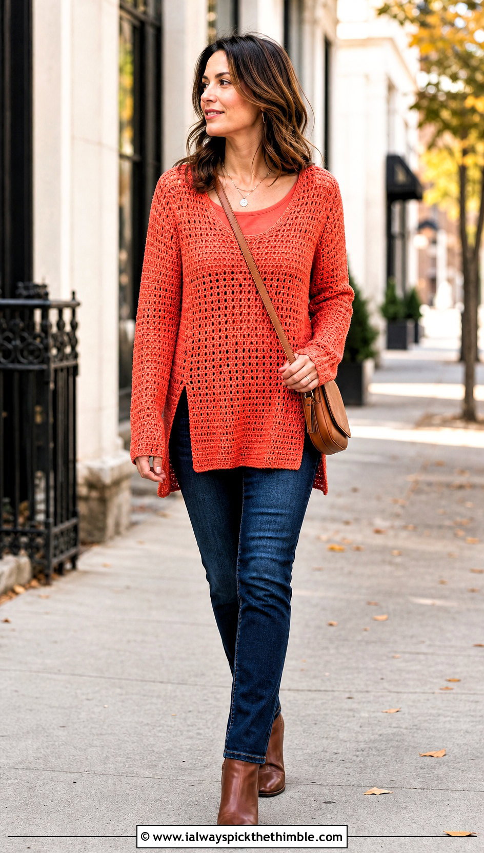 Crochet Tunic Top With Slim Jeans - 25 crochet top with sleeves outfit ideas
