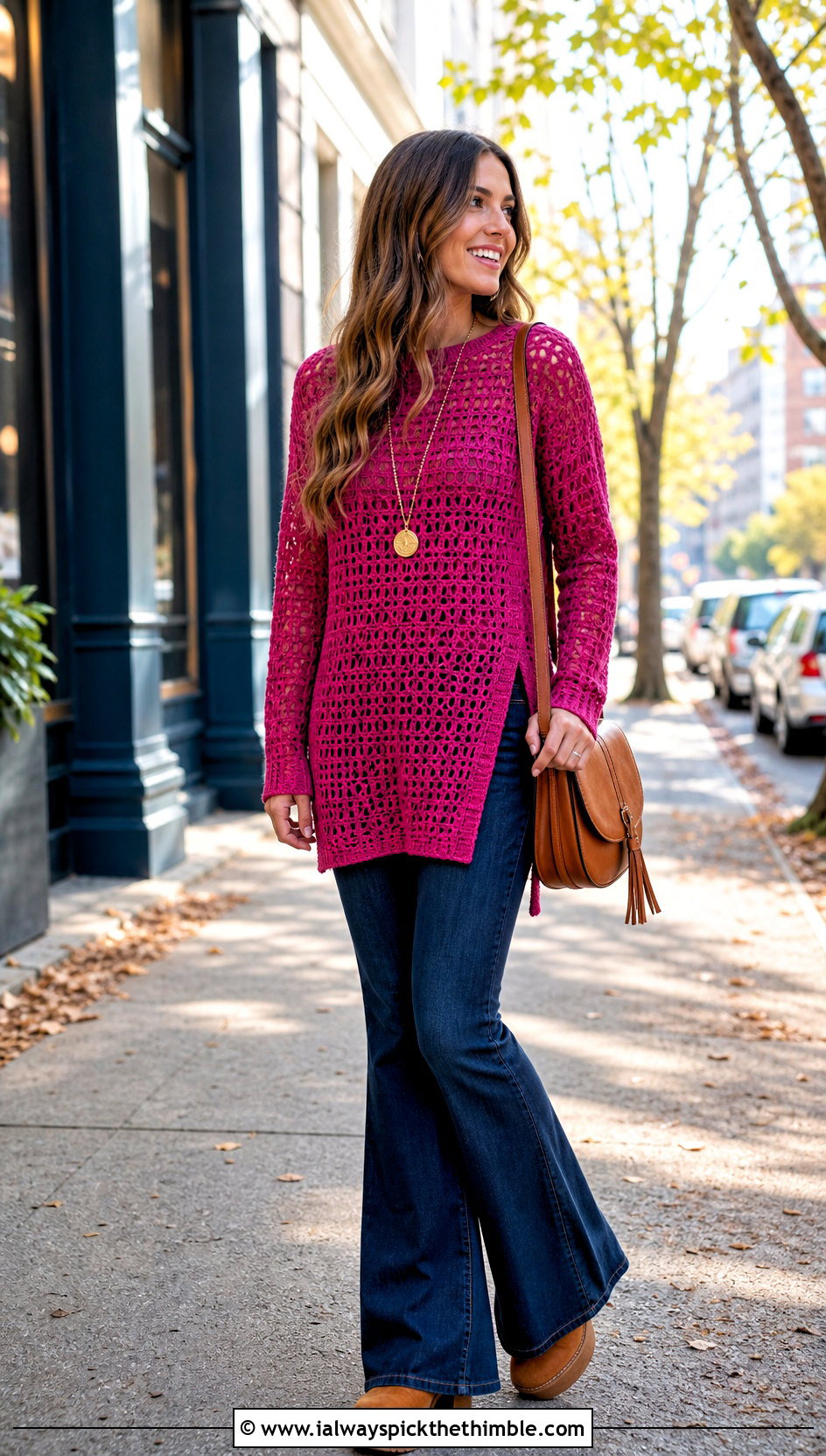 Crochet Tunic With Flared Jeans - 25 boho crochet clothes and outfit ideas