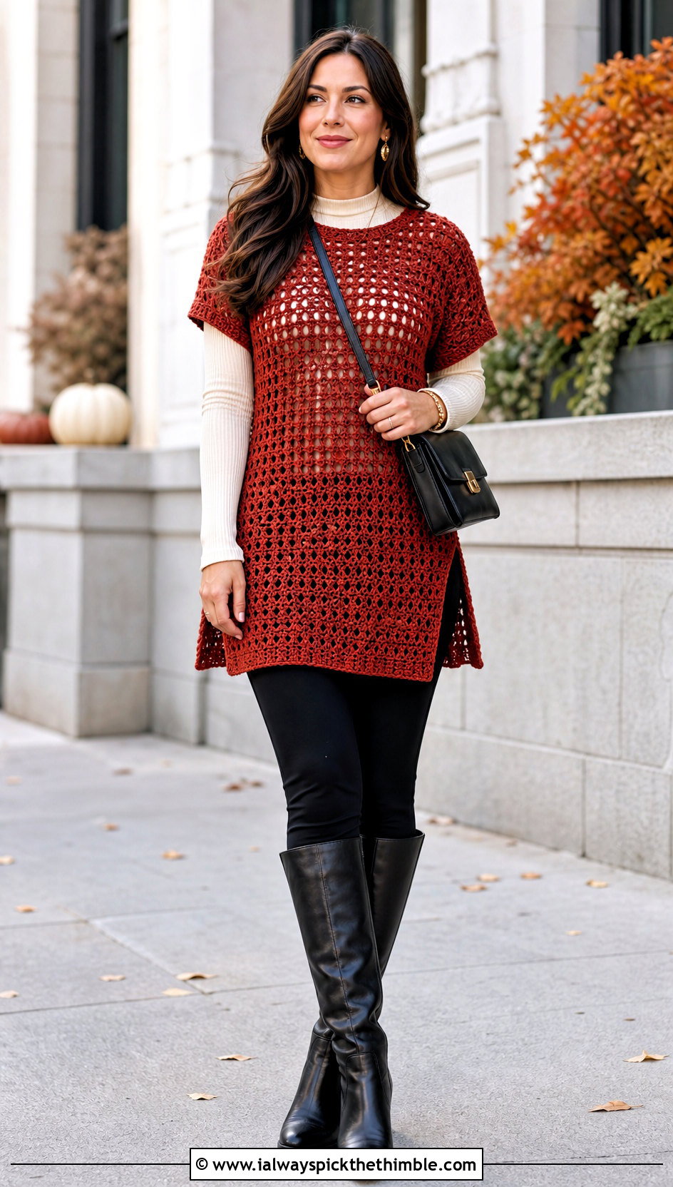 Crochet Tunic With Leggings And Knee High Boots - 25 crochet clothes and outfit ideas