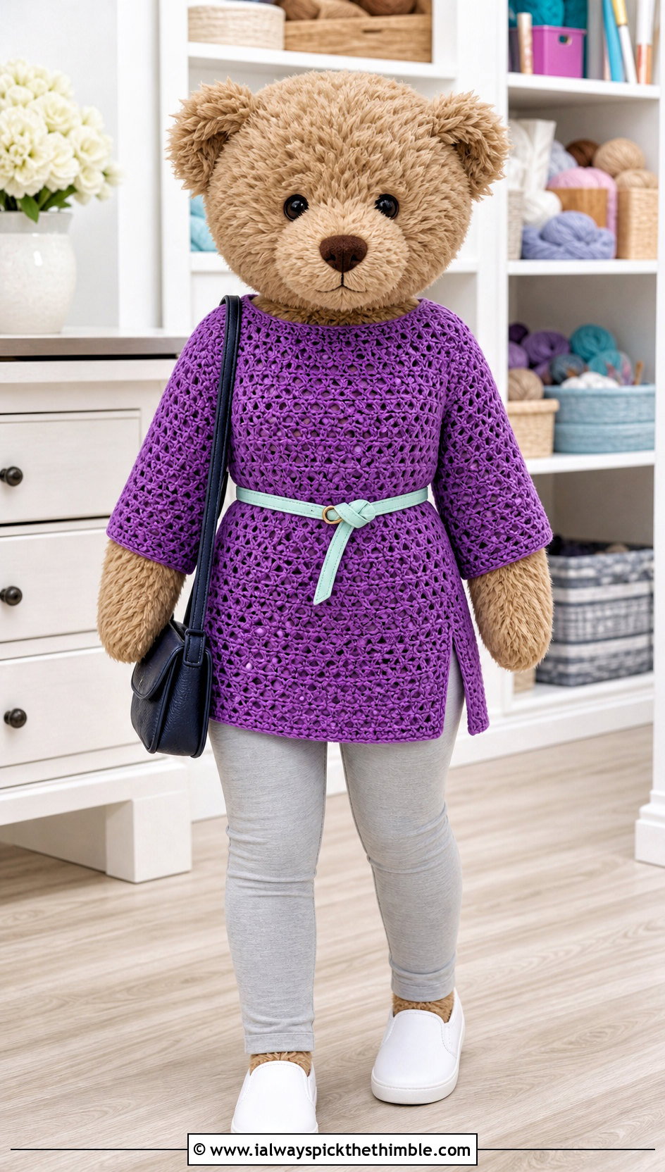 Crochet Tunic With Slim Leggings - 25 crochet teddy clothes and outfit ideas