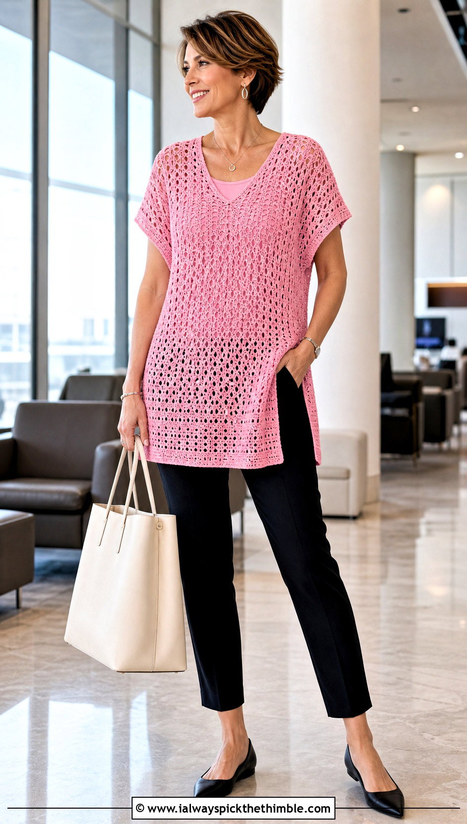 Crochet Tunic With Slim Pants - 25 easy crochet clothes and outfit ideas