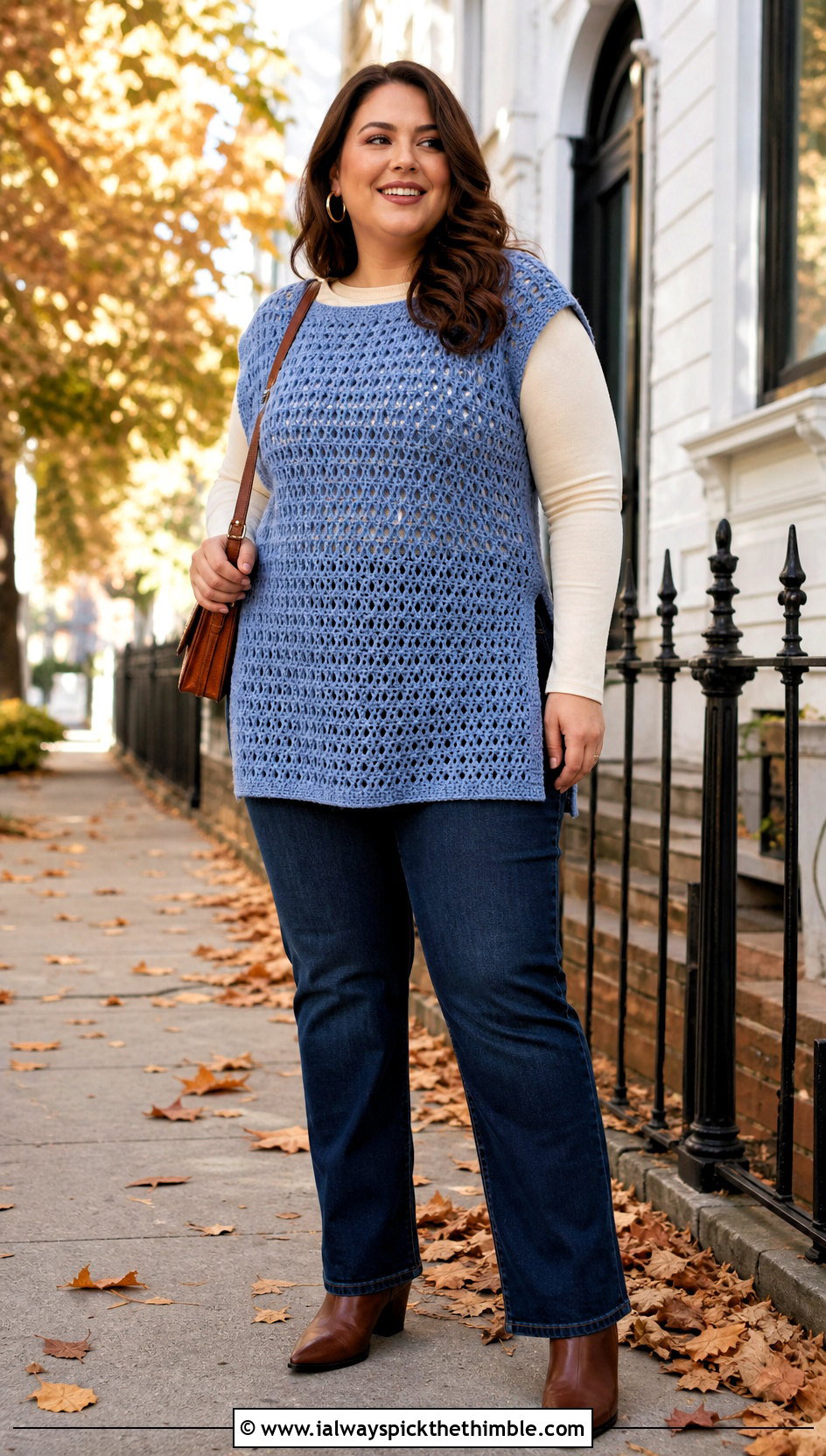 Crochet Tunic With Straight Leg Jeans - 20 Quick Crochet Clothes and outfit ideas