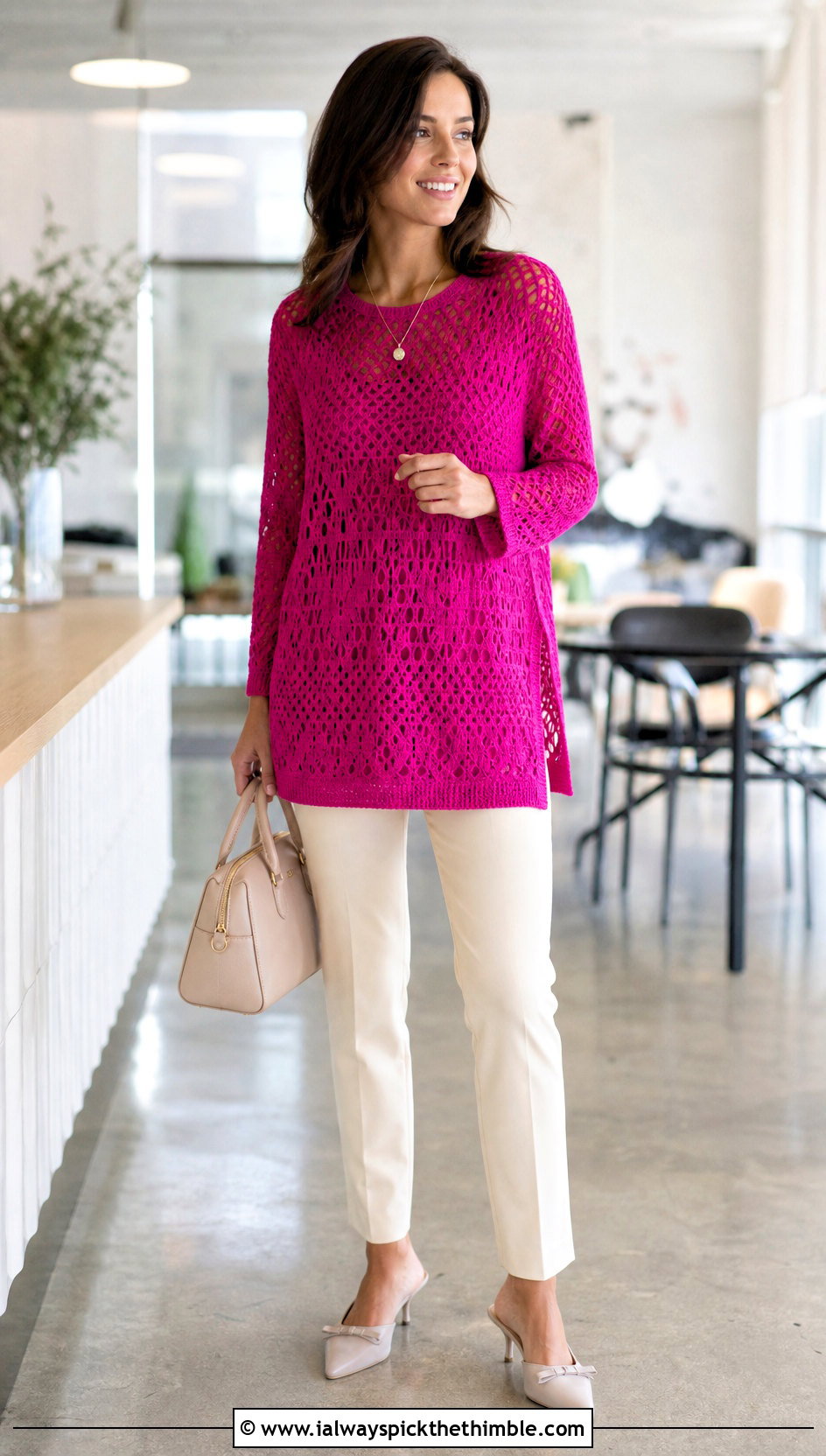 Crochet Tunic With Straight Leg Pants And Mules - 25 crochet clothing and outfit ideas