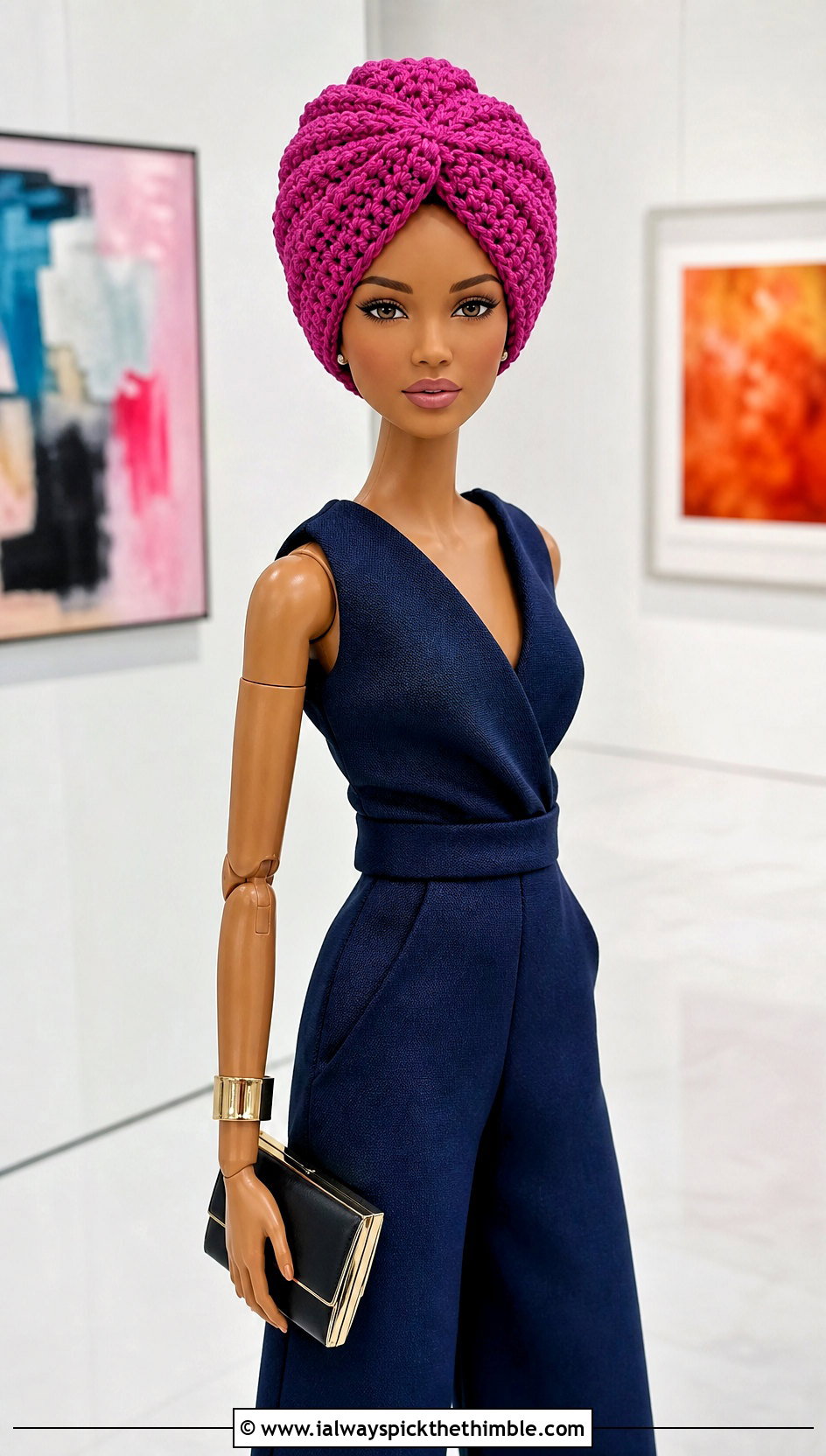 Crochet Turban Hat Doll Outfit With Wide Leg Jumpsuit - 25 crochet hat for doll outfit ideas