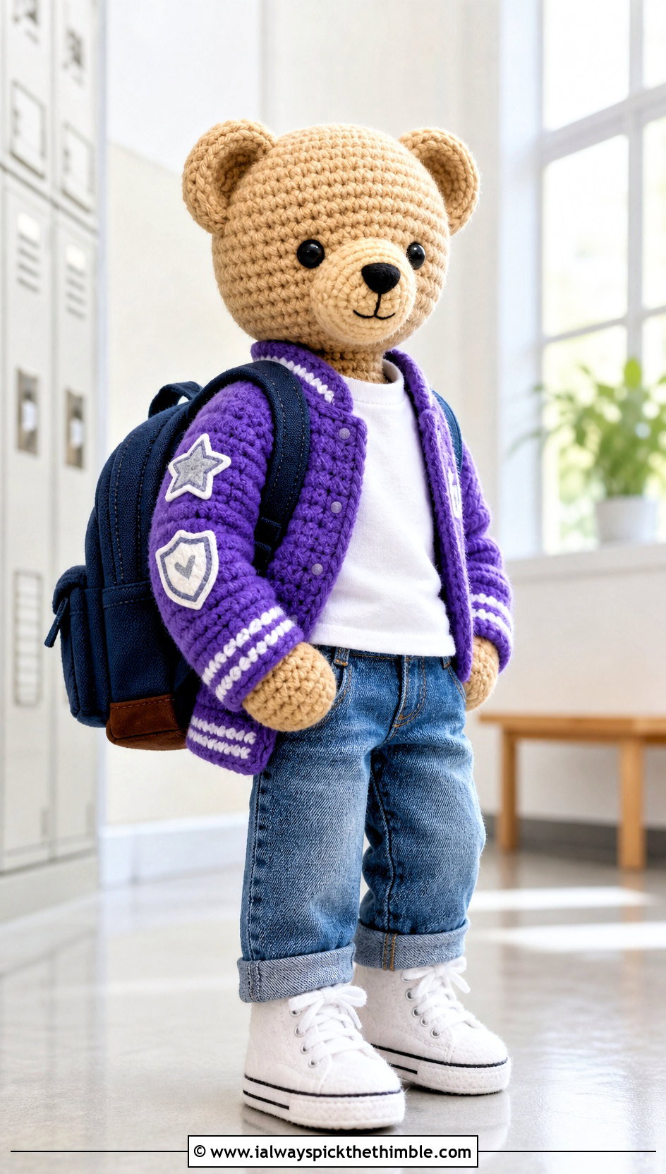 Crochet Varsity Jacket and Jeans for Amigurumi - 15 Clothes For Amigurumi outfit ideas
