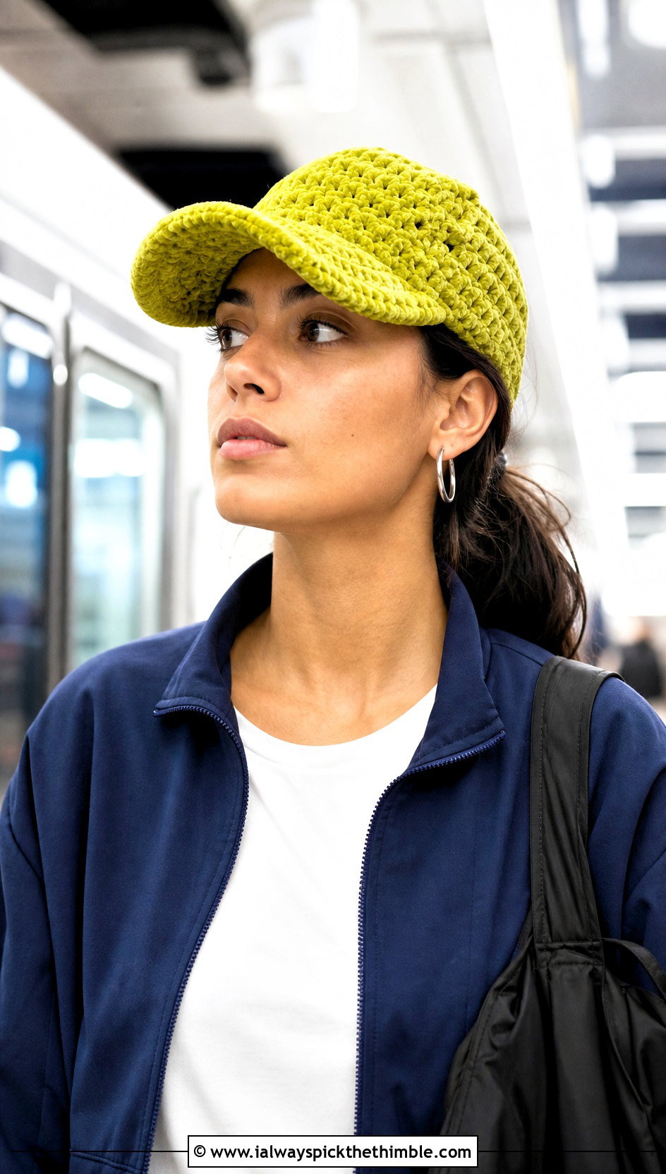 Crochet Velvet Baseball Cap With Track Jacket And Trousers - 15 Crochet Velvet Hat outfit ideas