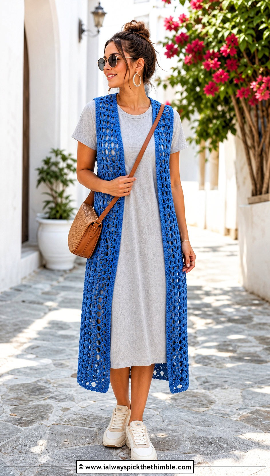 Crochet Vest Coverup With T Shirt Dress - 25 crochet coverup outfit ideas