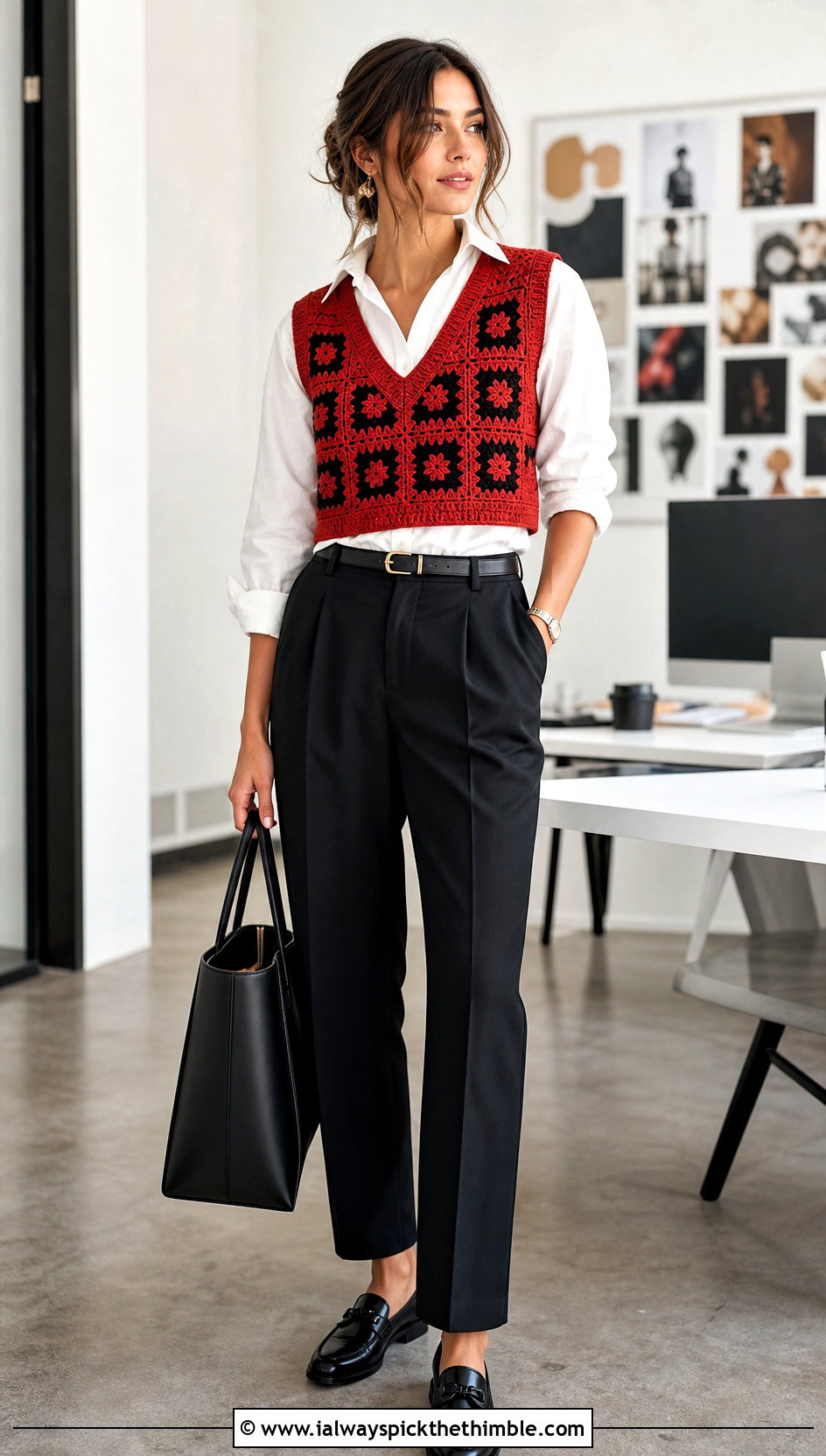 Crochet Vest Crop Top Over A Button Down Shirt - 20 halloween crochet crop top outfit ideas