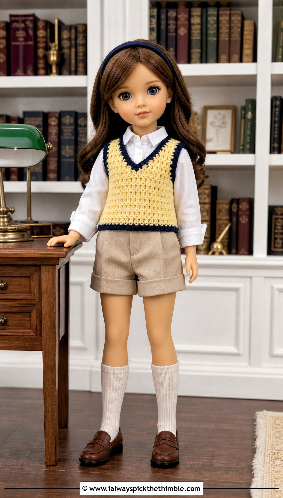 Crochet Vest Doll Outfit With Button Down Shirt - 20 Crochet Small Doll Clothes and outfit ideas