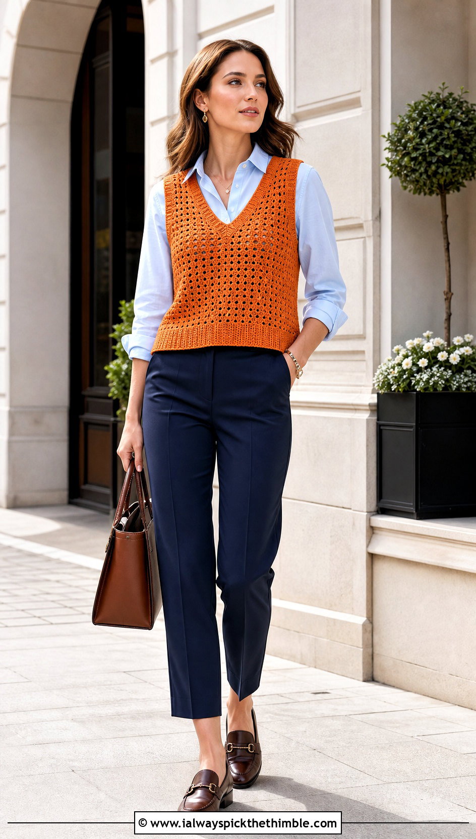 Crochet Vest Top With Button Down Shirt - 20 Crochet Spring Top outfit ideas