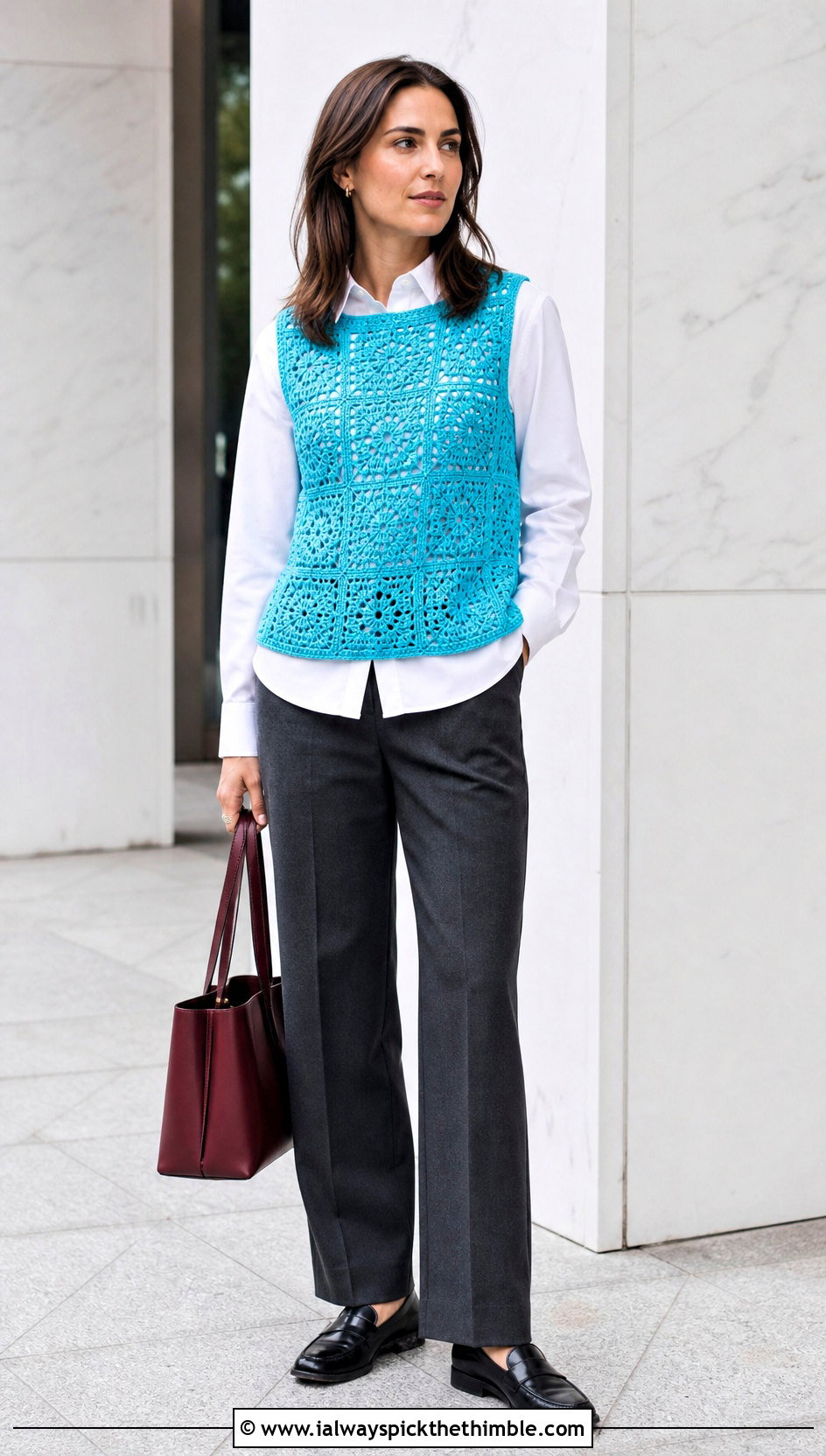 Crochet Vest Top With Button Down Shirt - 25 crochet simple top outfit ideas