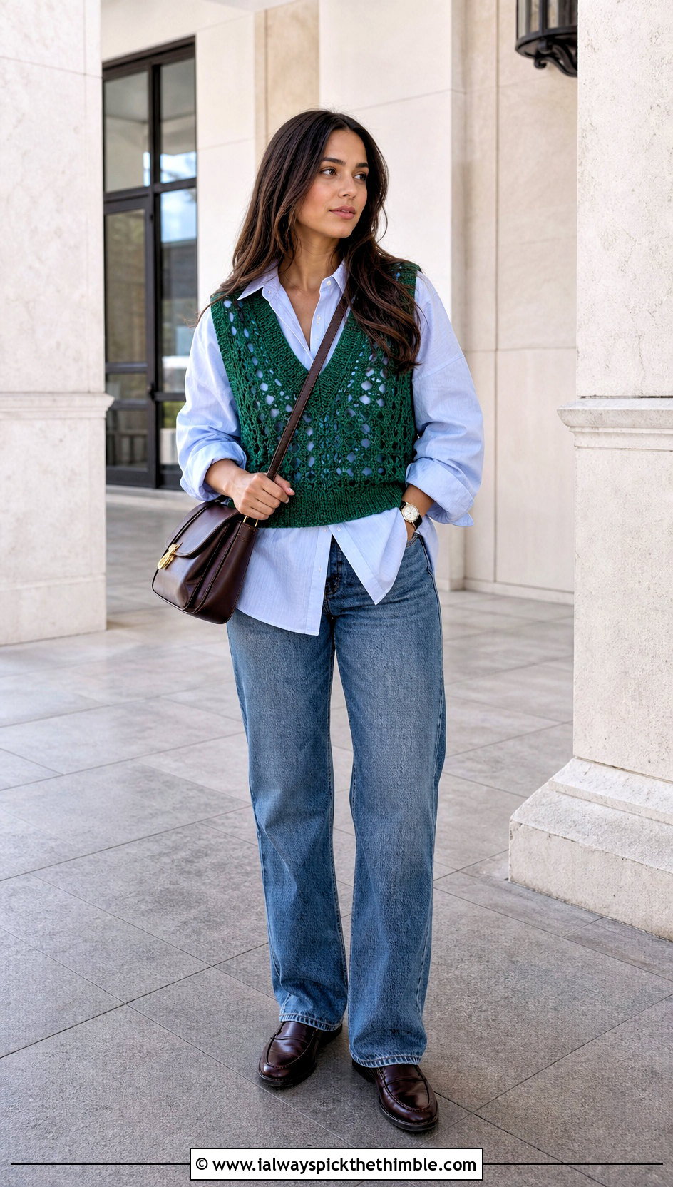 Crochet Vest Top With Poplin Shirt And Jeans - 25 crochet top designs outfit ideas