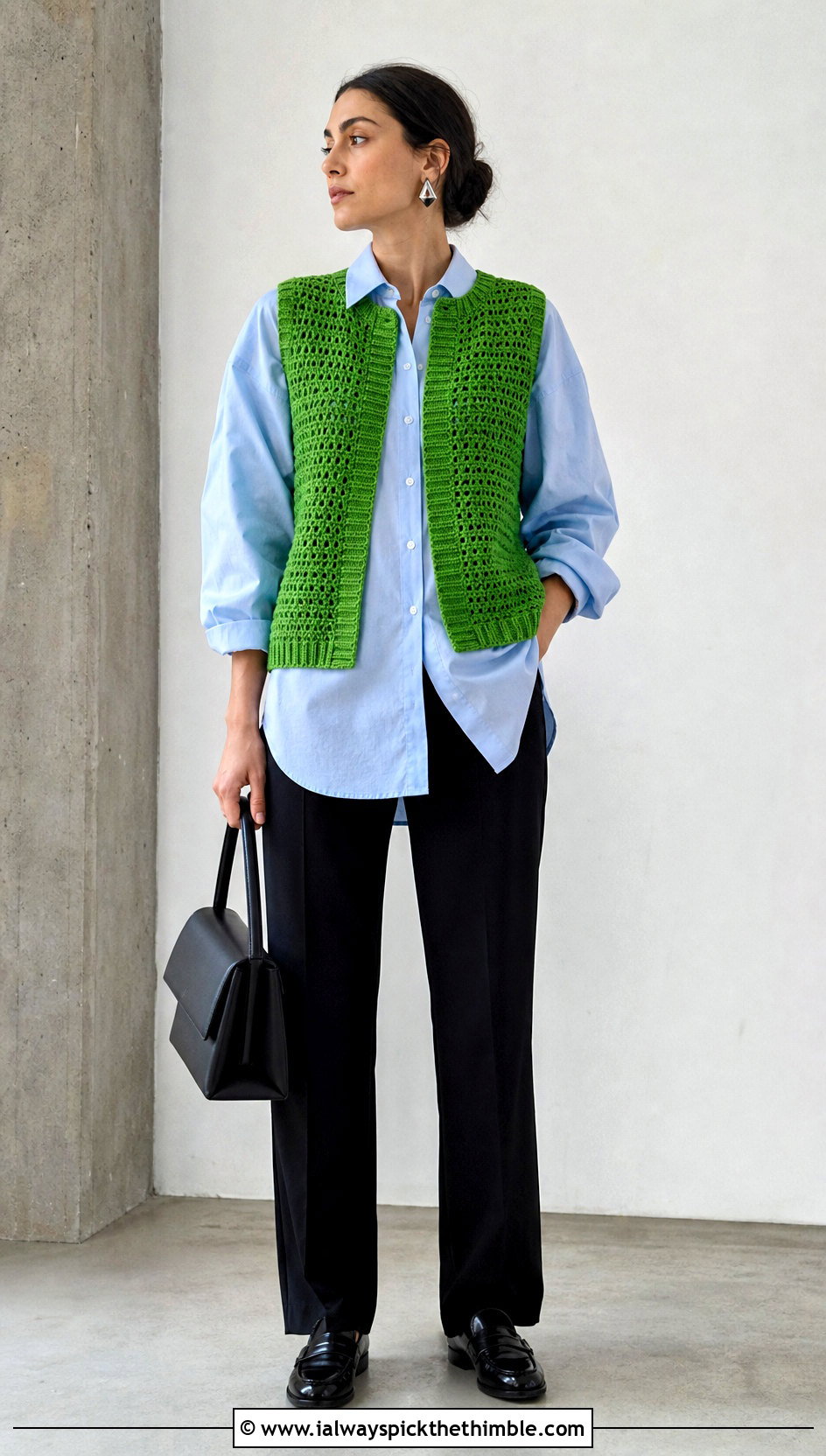 Crochet Vest With Button Down Shirt - 20 outfits to crochet outfit ideas