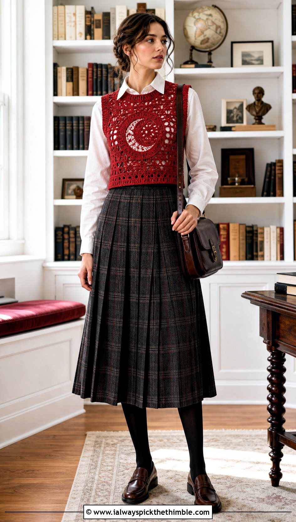 Crochet Vest With White Shirt And Plaid Skirt - 20 crochet witchy clothes and outfit ideas
