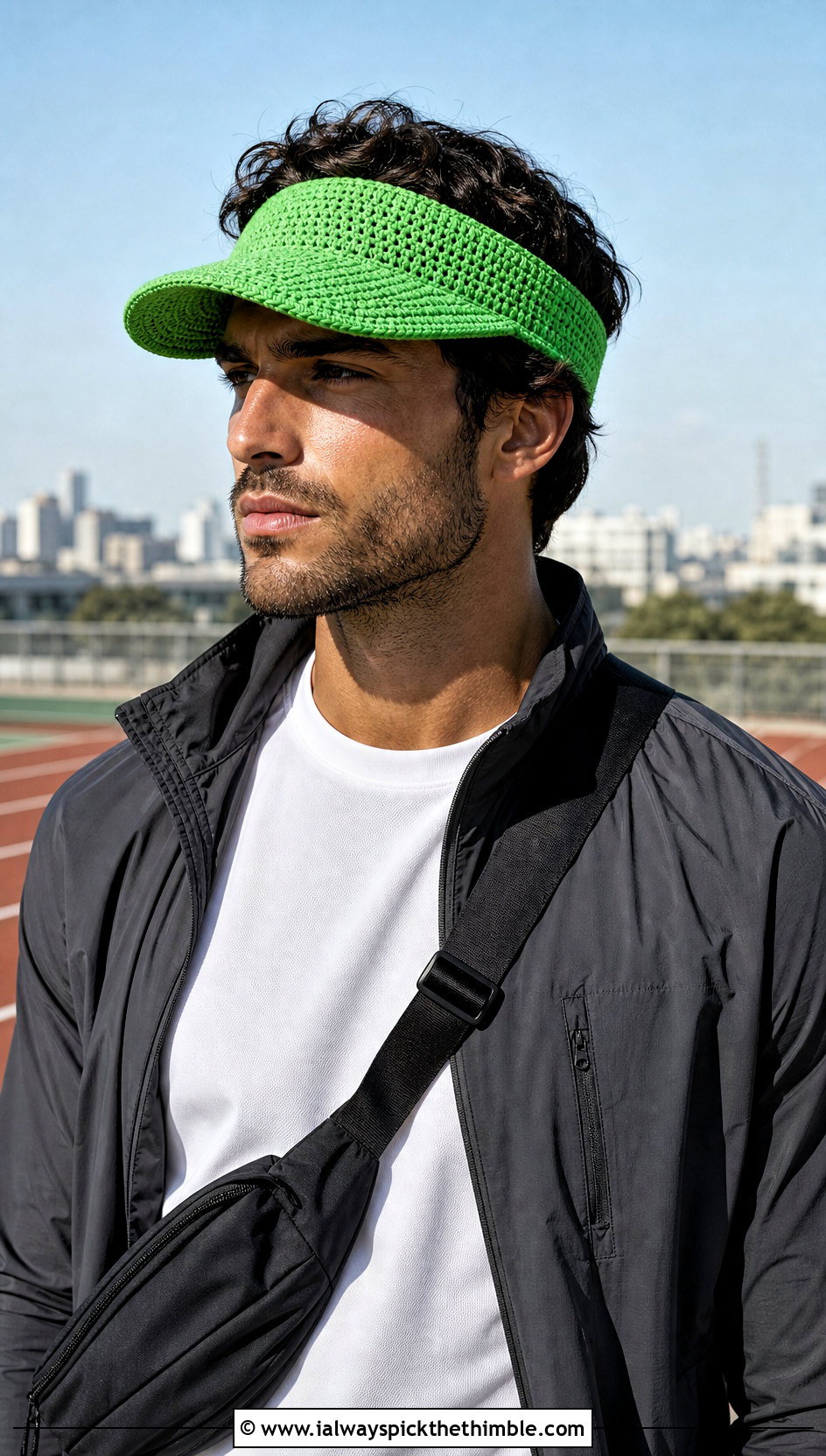 Crochet Visor Cap With Modern Athleisure Outfit - 15 Crochet Mens Hat With Brim outfit ideas