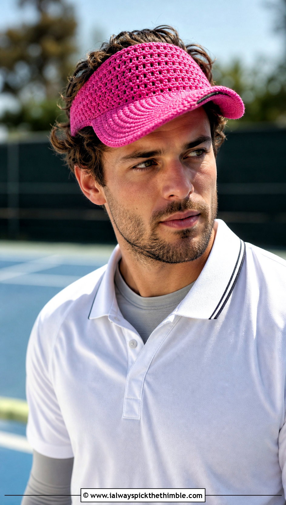 Crochet Visor Cap With Tennis Outfit - 25 crochet hats men outfit ideas