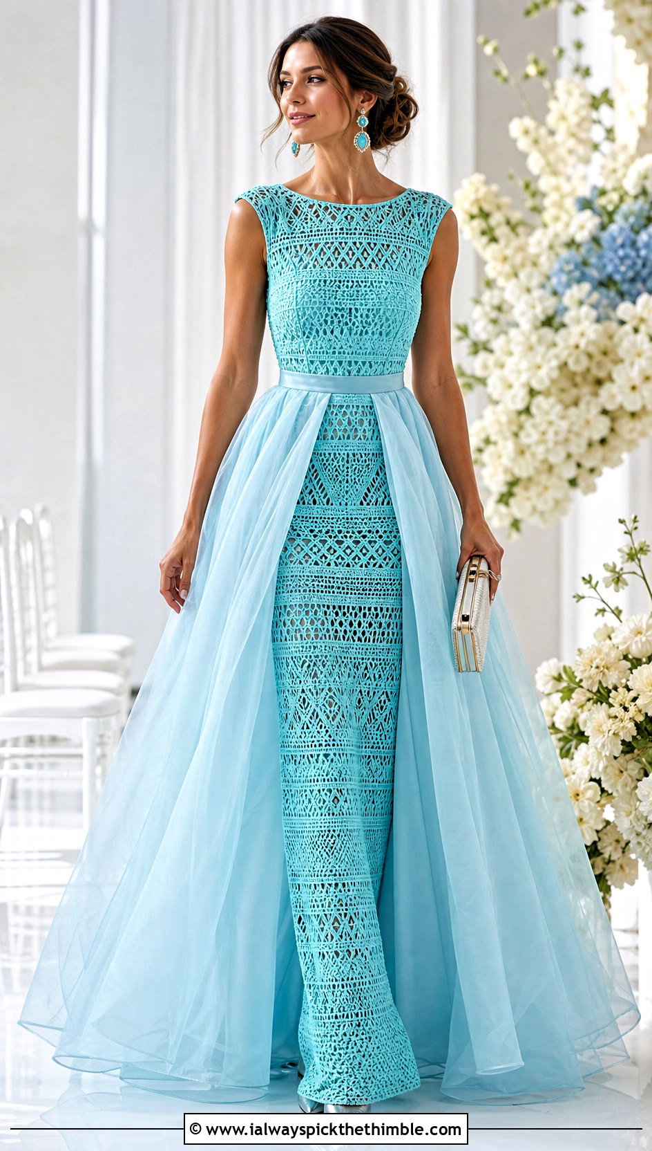 Crochet Wedding Dress With Detachable Organza Overskirt - 25 crochet wedding dress outfit ideas