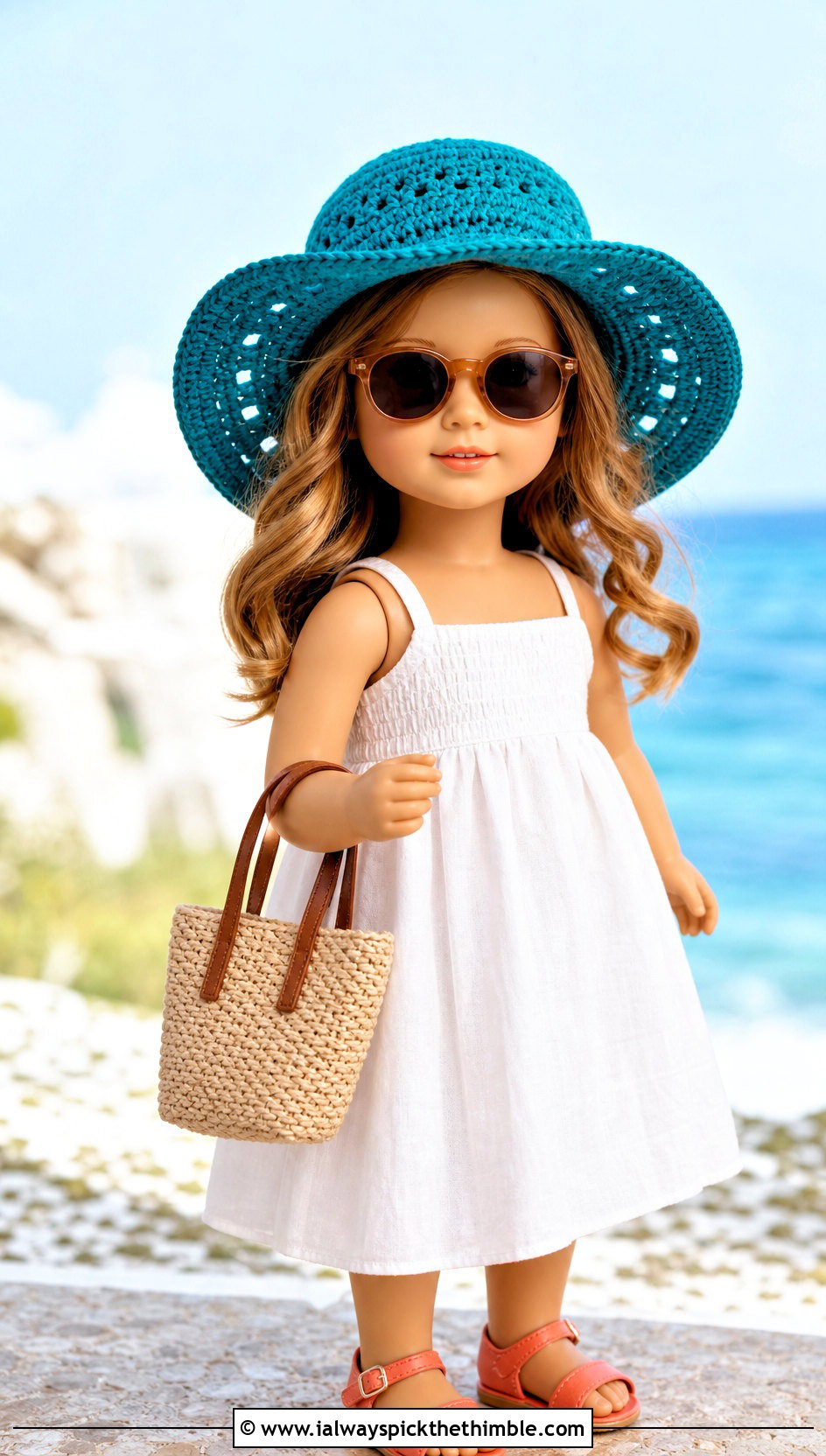 Crochet Wide Brim Sun Hat Doll Outfit With Sundress - 25 crochet hat for doll outfit ideas