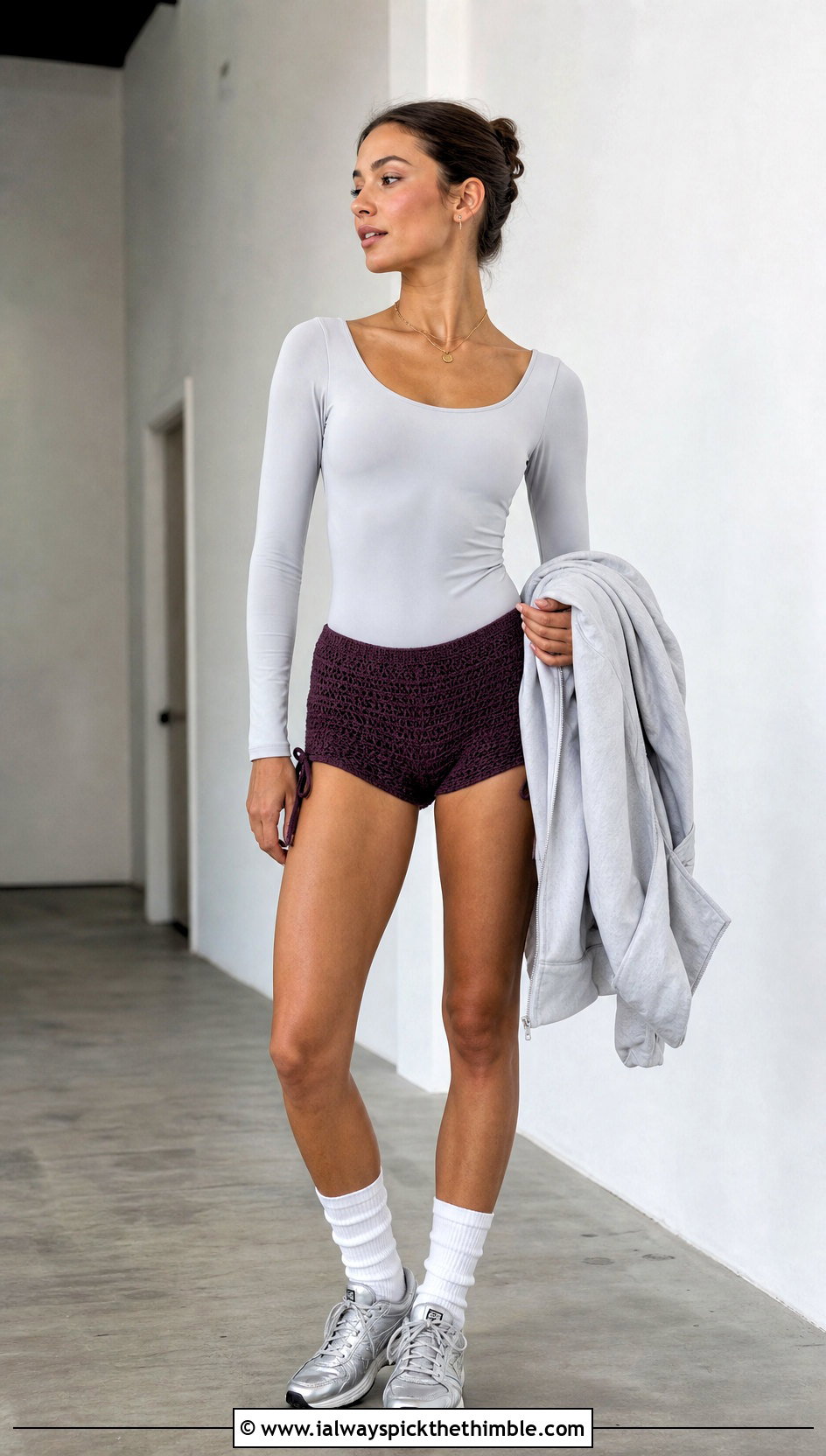 Crochet Workout Shorts Over A Fitted Bodysuit - 20 crochet workout clothes and outfit ideas