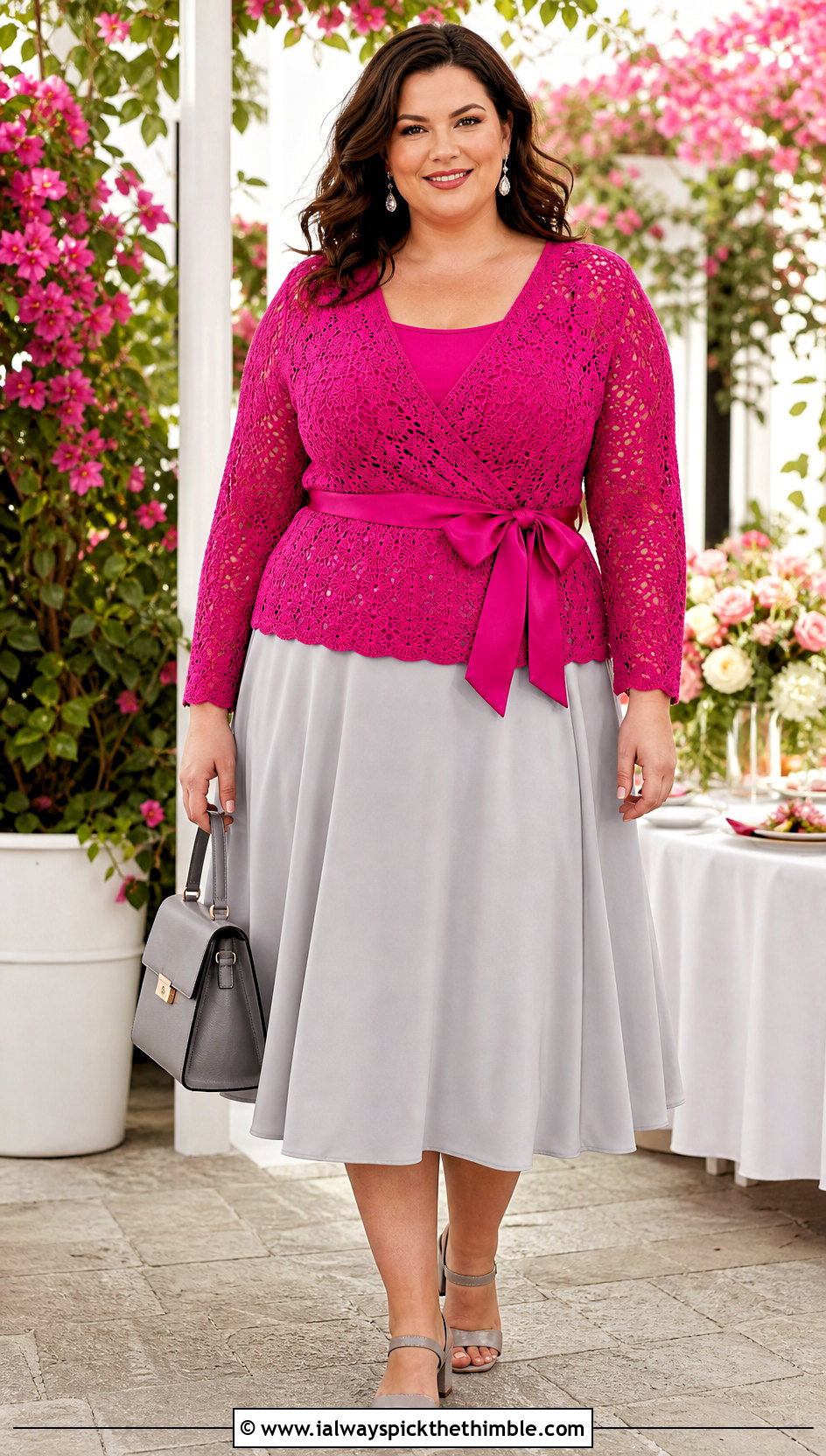 Crochet Wrap Top With A Line Skirt - 25 plus size crochet outfit ideas