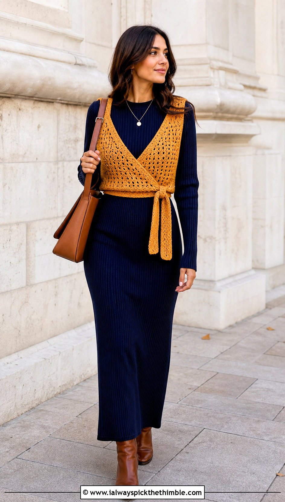 Crochet Wrap Top With Ribbed Maxi Dress - 20 Dresses With Crochet Top outfit ideas