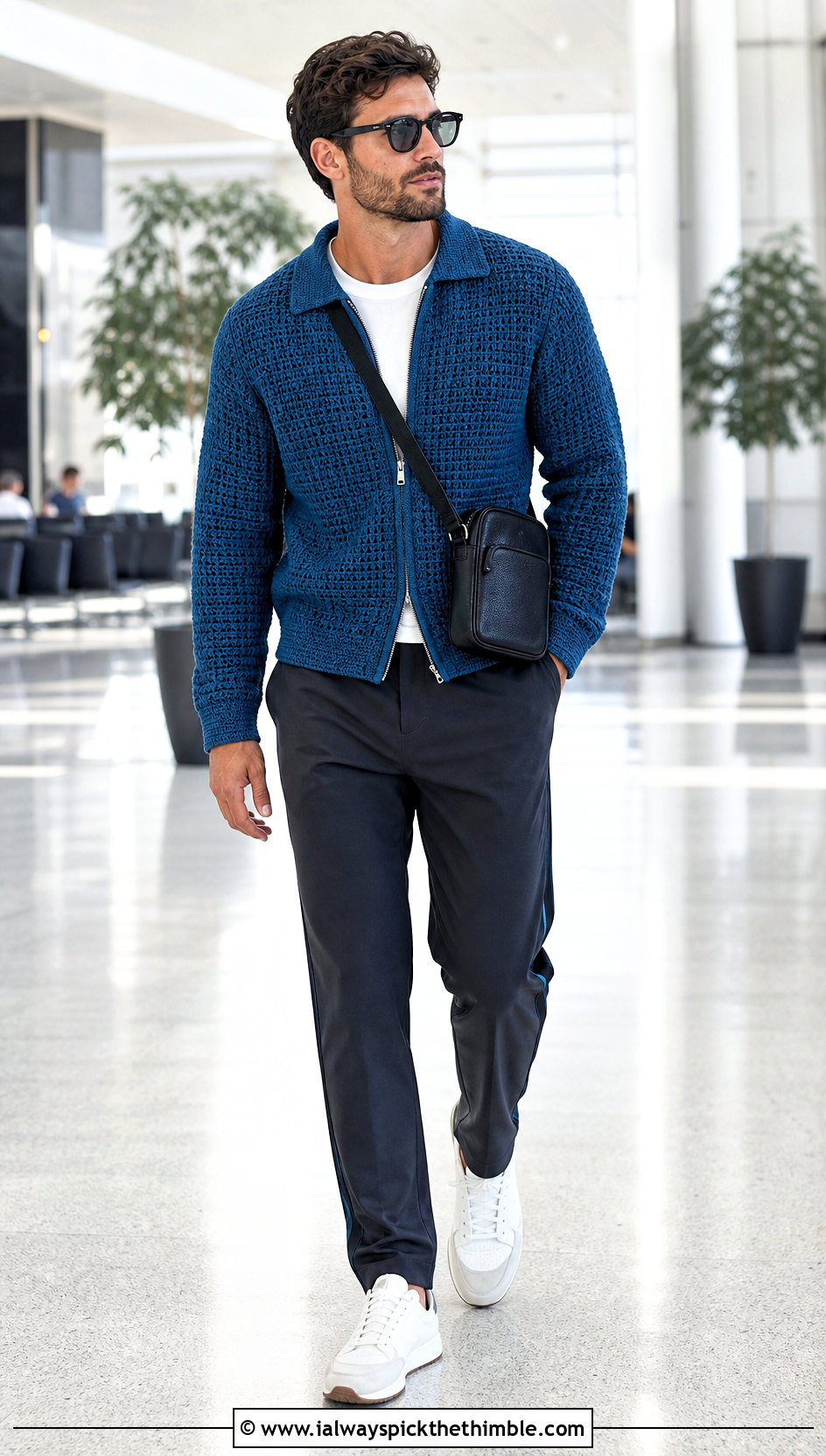 Crochet Zip Cardigan With Track Pants - 25 crochet mens clothes and outfit ideas