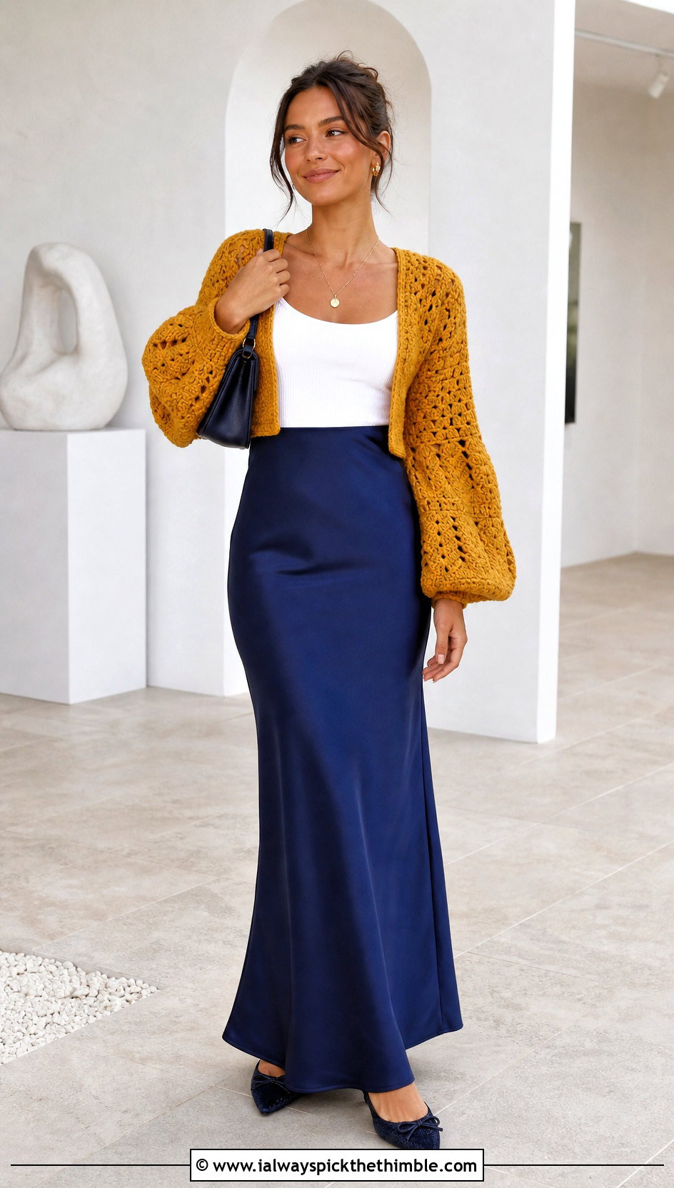 Cropped Crochet Blanket Cardigan With Maxi Skirt - 25 crochet blanket cardigan outfit ideas