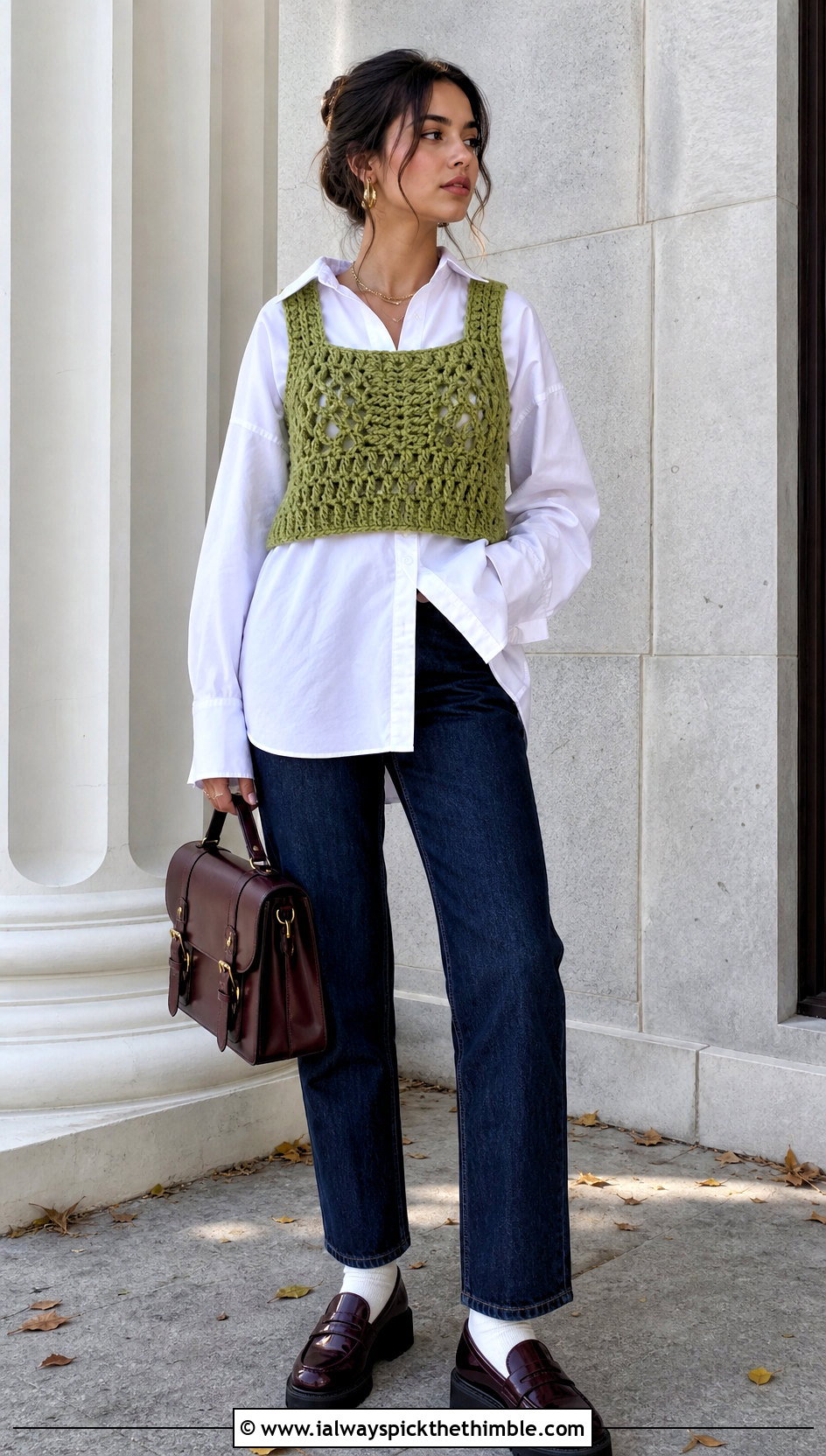 Cropped Crochet Fairy Grunge Vest Top With White Shirt - 20 Crochet Fairy Grunge Top outfit ideas