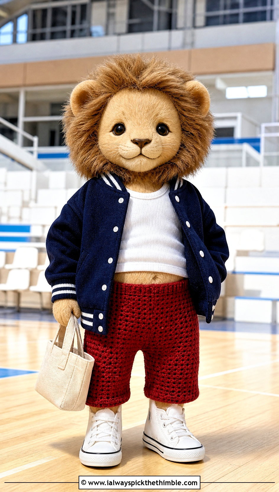 Cropped Crochet Sonny Angel Pants With Varsity Jacket - 20 Crochet Sonny Angel Pants outfit ideas