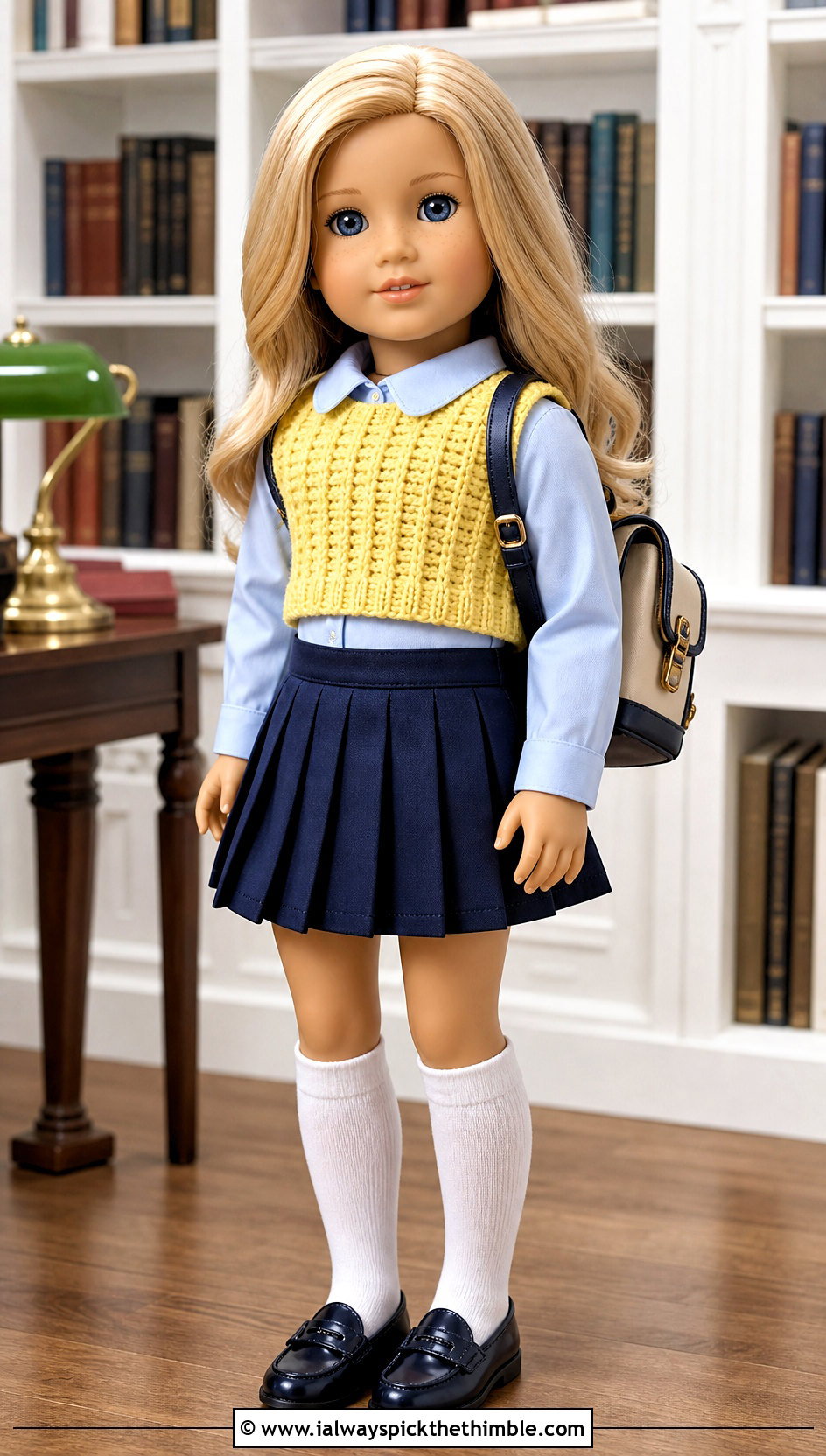 Cropped Ribbed Crochet Doll Vest With Pleated Skirt - 20 crochet doll vest outfit ideas