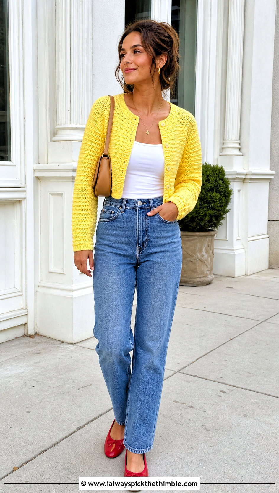 Cropped Ribbed Worsted Weight Crochet Cardigan With Straight Leg Jeans - 20 Worsted Weight Crochet Cardigan outfit ideas