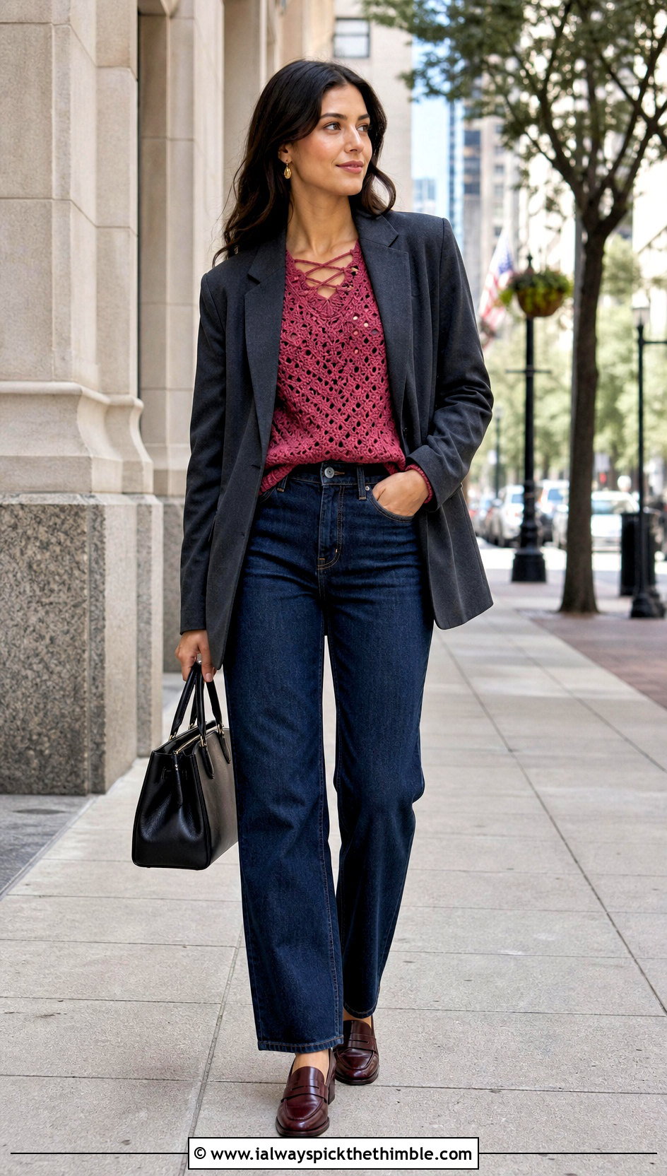 Cross My Heart Crochet Sweater With A Blazer And Jeans - 20 Cross My Heart Crochet Sweater outfit ideas