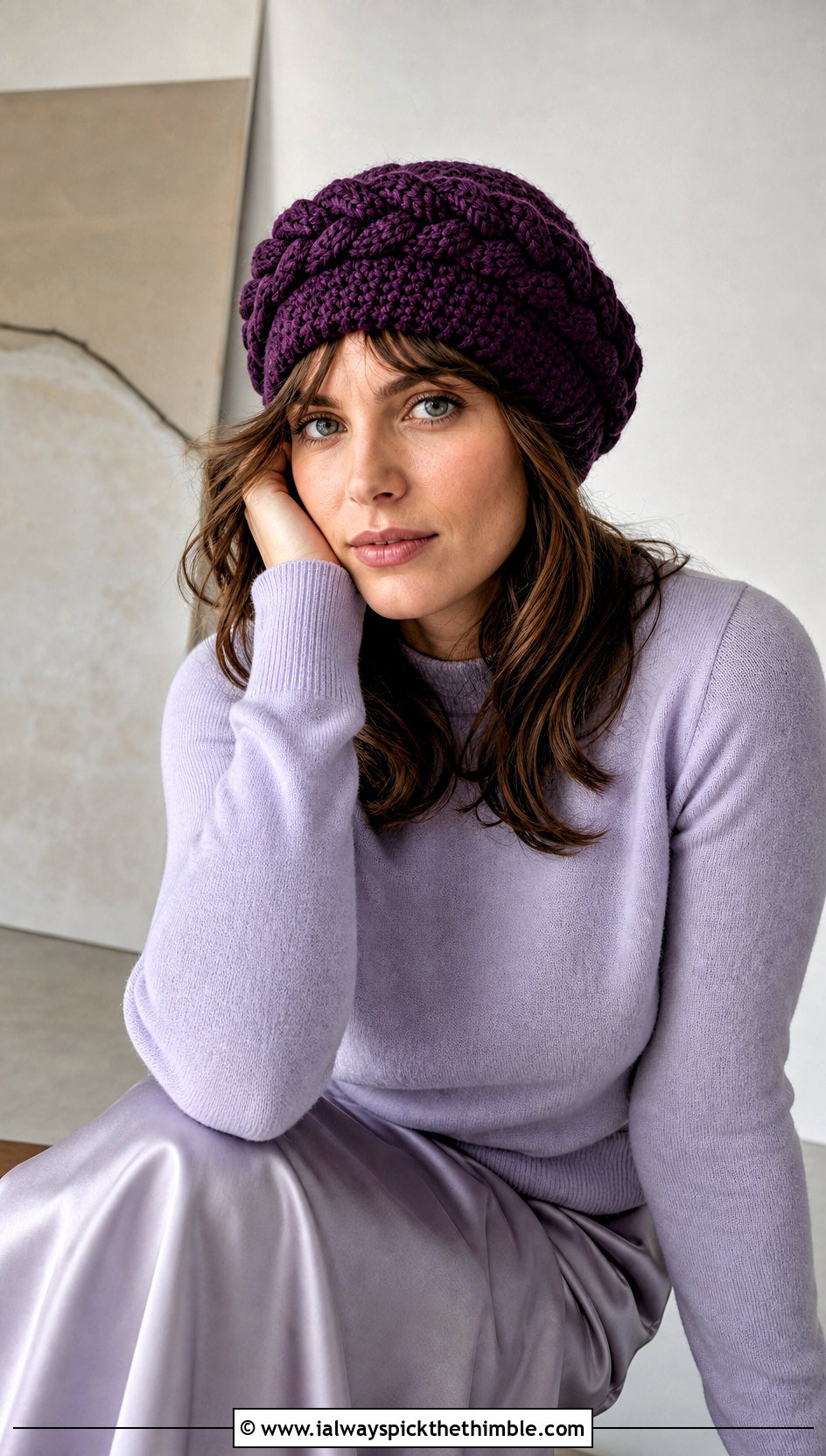 Crown Braid Cabbage Patch Crochet Hat With Satin Midi Skirt - 20 Cabbage Patch Crochet Hat outfit ideas