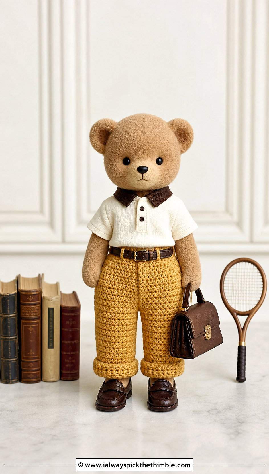 Cuffed Crochet Sonny Angel Trousers With Knit Polo - 20 Crochet Sonny Angel Pants outfit ideas
