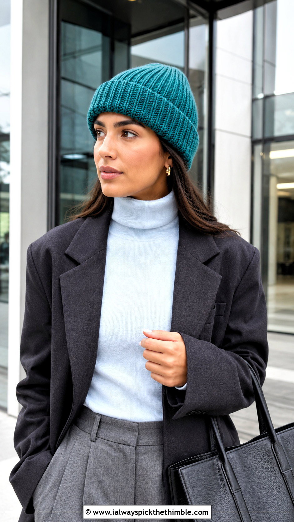 Cuffed Ribbed 1 5 Hour Crochet Hat With Blazer And Trousers - 15 1.5 Hour Crochet Hat outfit ideas