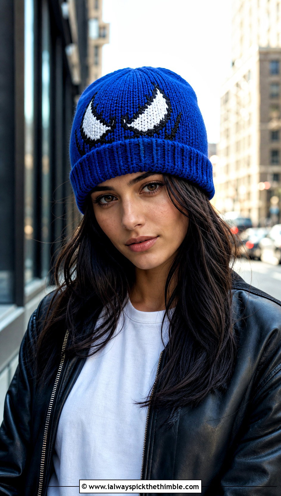 Cuffed Ribbed Venom Crochet Beanie With Leather Bomber - 20 venom crochet beanie outfit ideas