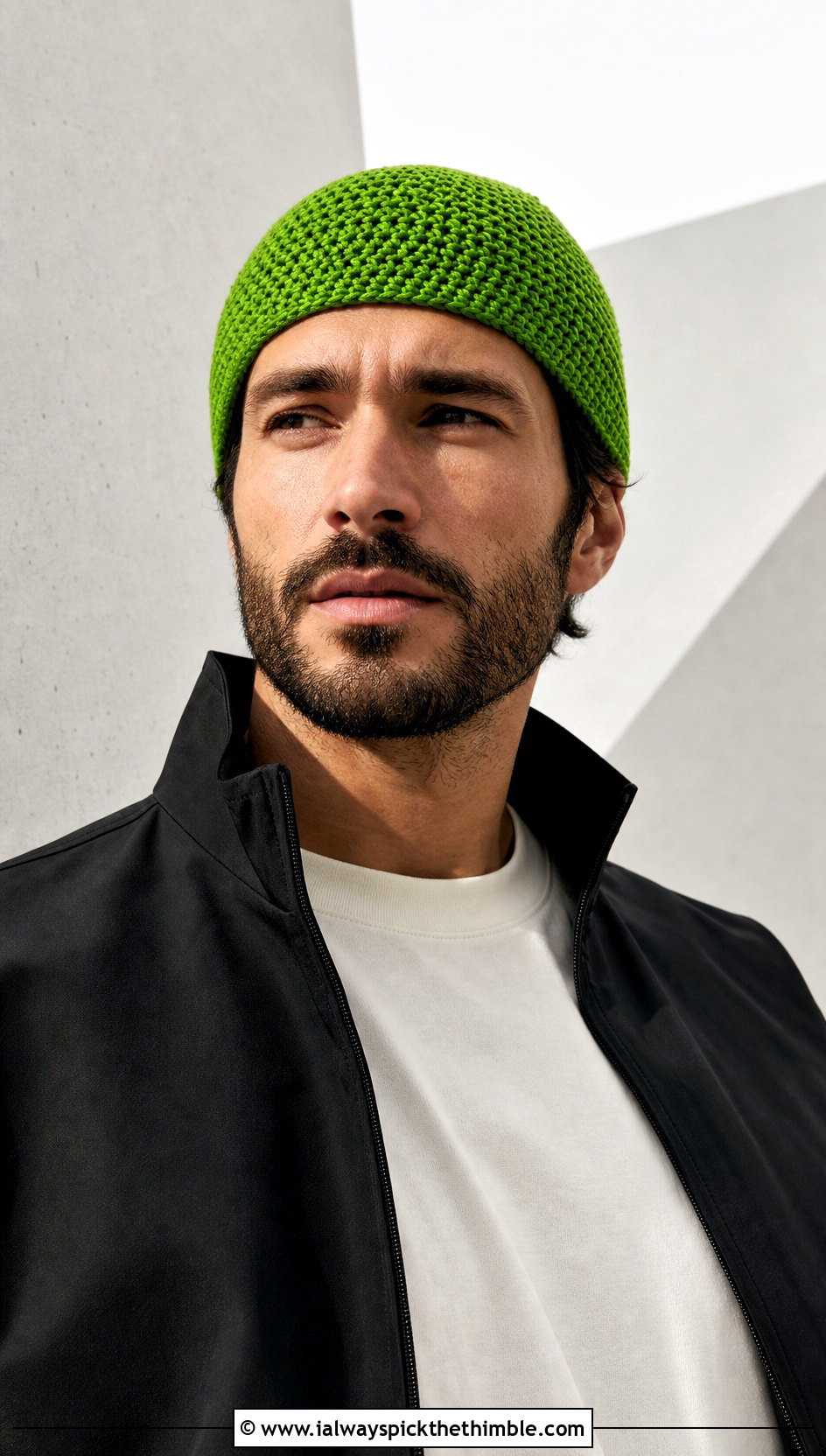 Cuffless Crochet Beanie With Minimalist Outfit - 15 men's crochet beanies outfit ideas