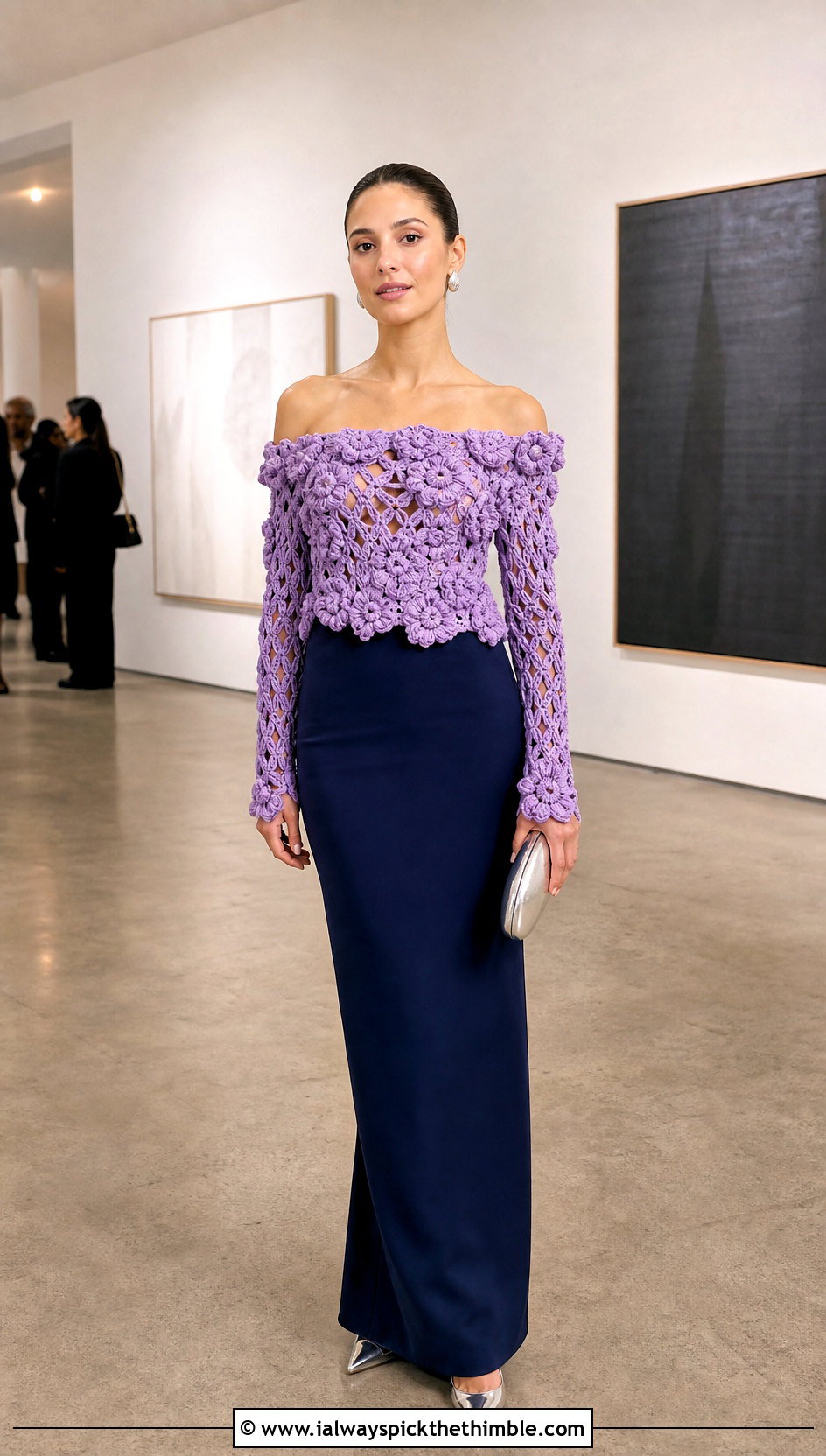 Cult Gaia Off Shoulder Crochet Top With Tailored Maxi Skirt - 20 cult gaia crochet top outfit ideas