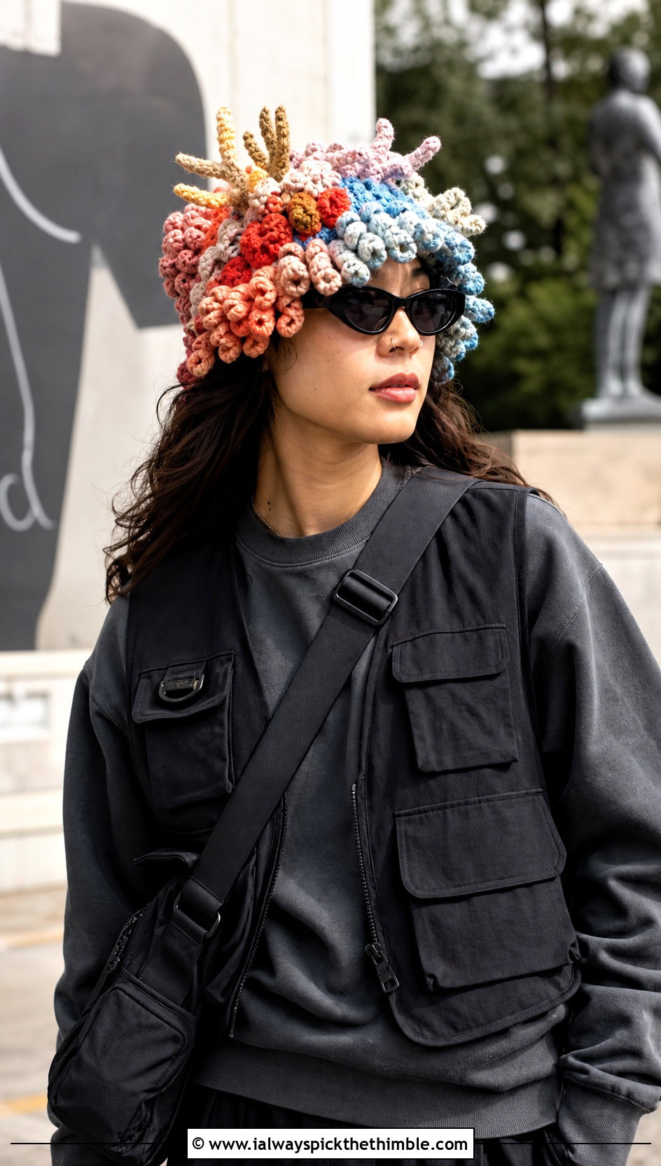 Curly Beard Crochet Hat With Cargo Pants - 20 Beard Crochet Hat outfit ideas